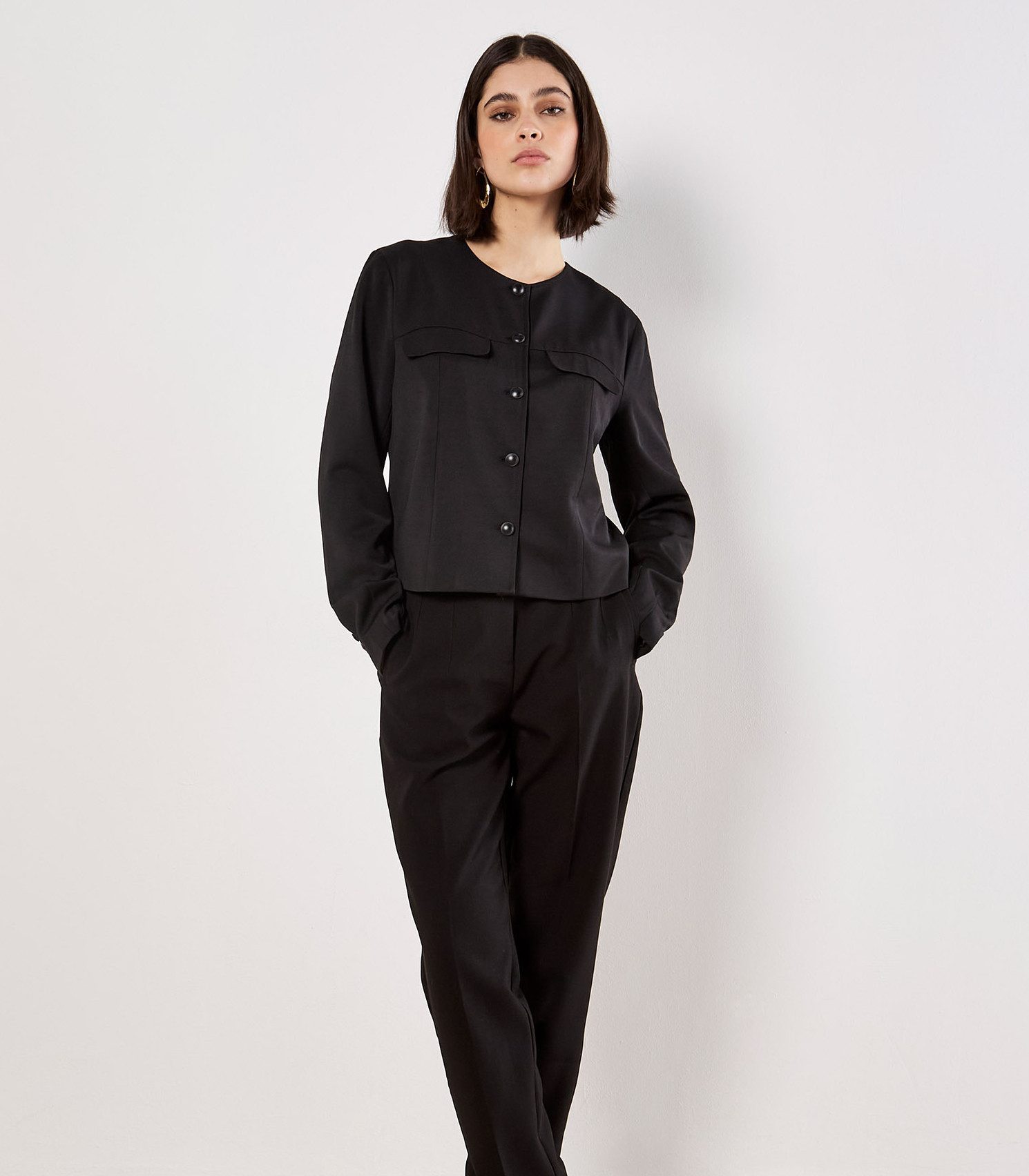 Apricot Kurzblazer Kurzjacke mit Knopfleiste