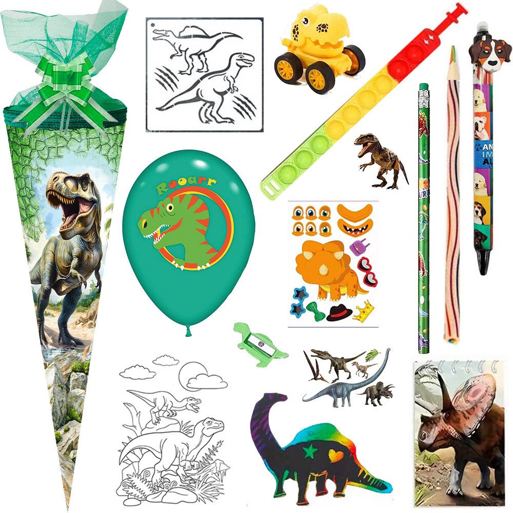 Nestler GmbH Feinkartonagen Schultüte 50 cm gefüllt Dino Rex
