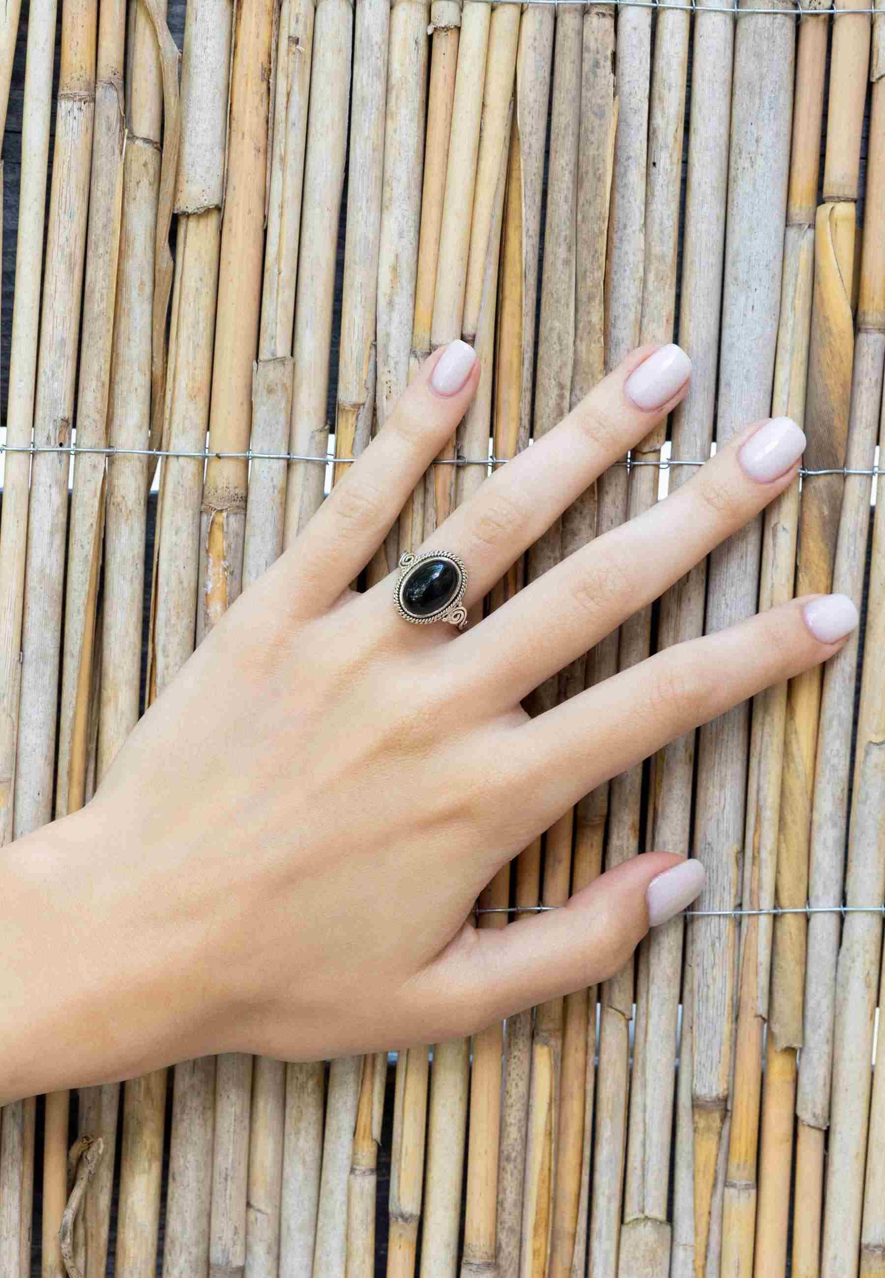 mantraroma Silberring SINTA aus 925 Silber mit Onyx (Ring mit Schmuckbeutel günstig online kaufen