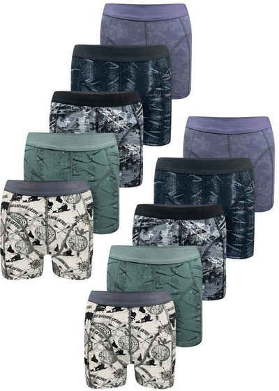 LOREZA Boxershorts 10er Set Boxershorts - Mix - Mehrfarbig (Spar-Packung, 10-St)