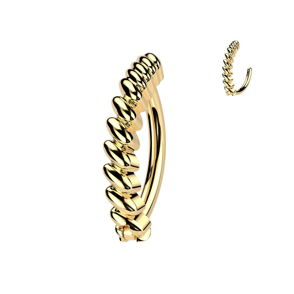 Bauchnabelpiercing Bauchnabelpiercing Clicker Scharnier Ring gedrehter Stab Gold