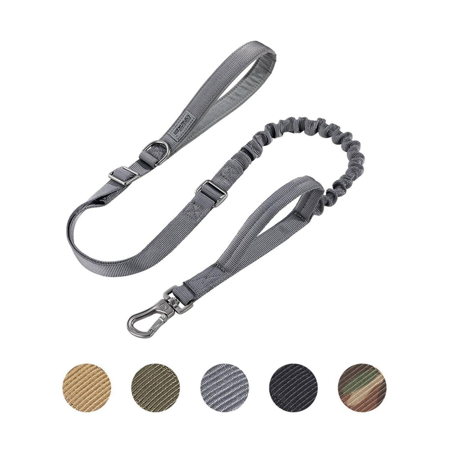 LuxusKollektion Hundeleine Hundeleine Bungee Verstellbar Grau