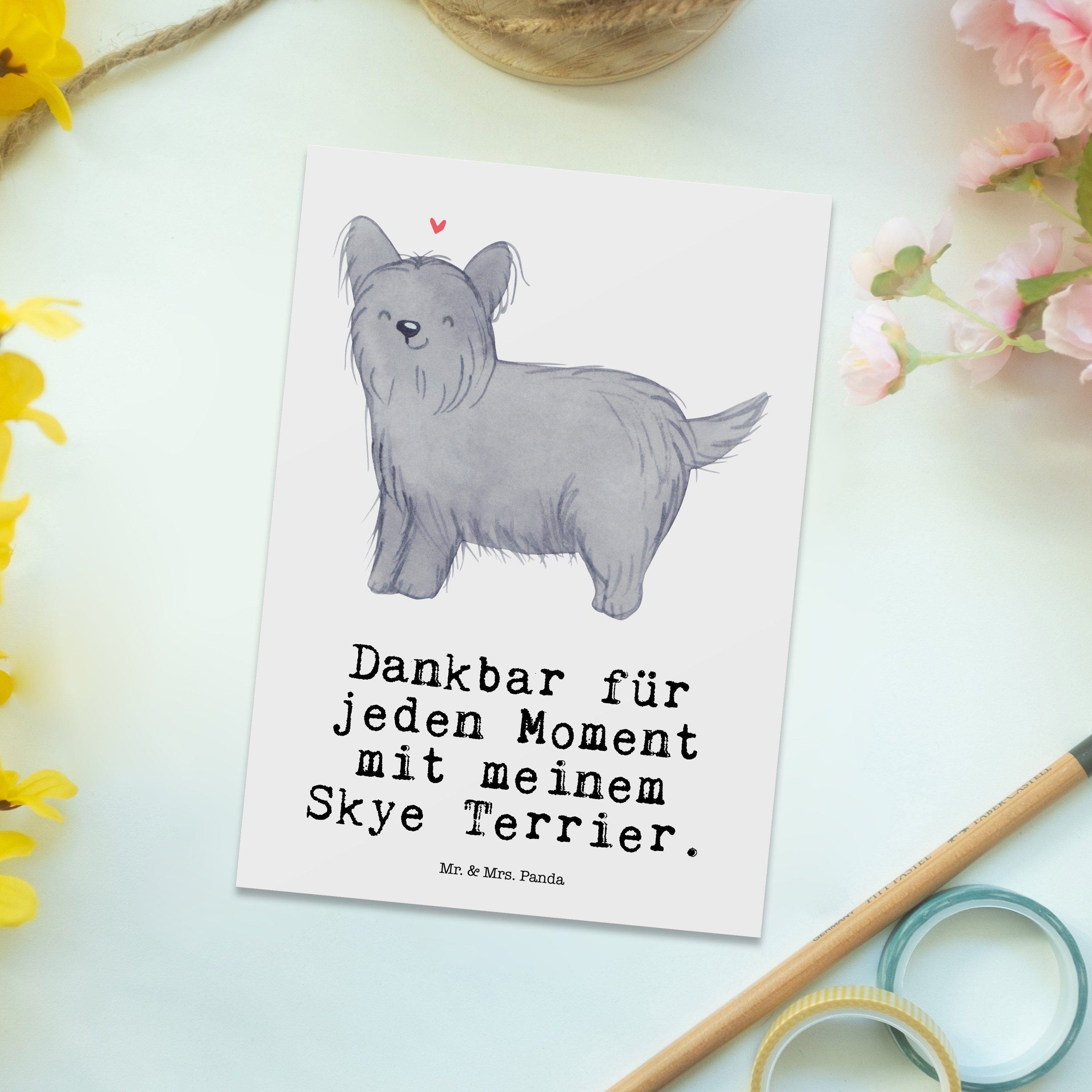 Panda Postkarte & Geschenk, Mr. Moment Ti Einladungskarte, Skye - Weiß Terrier - Mrs. Rassehund,