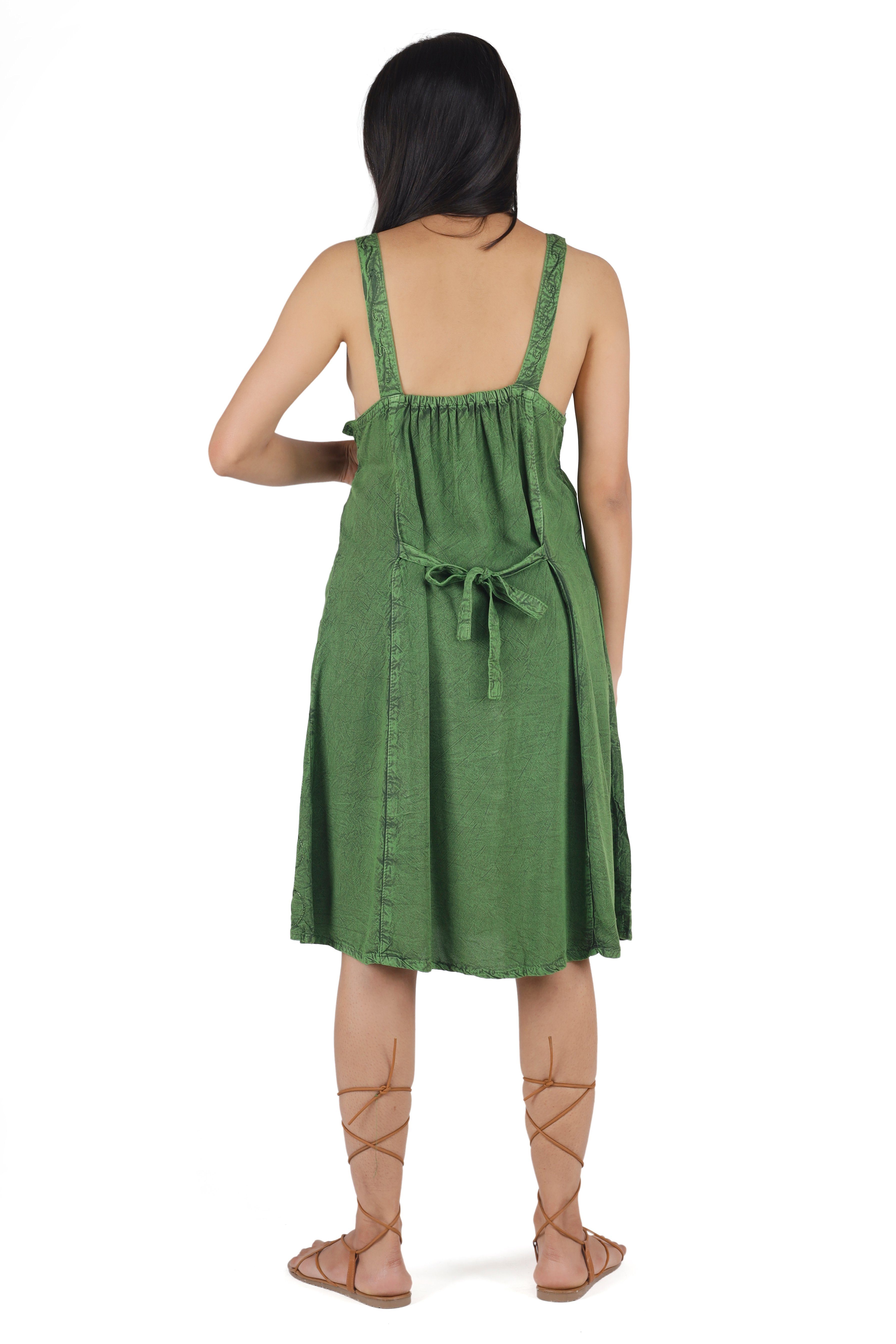 Guru-Shop grün Midikleid alternative 9 Bekleidung indisches -.. Kleid, Besticktes Design Boho Minikleid