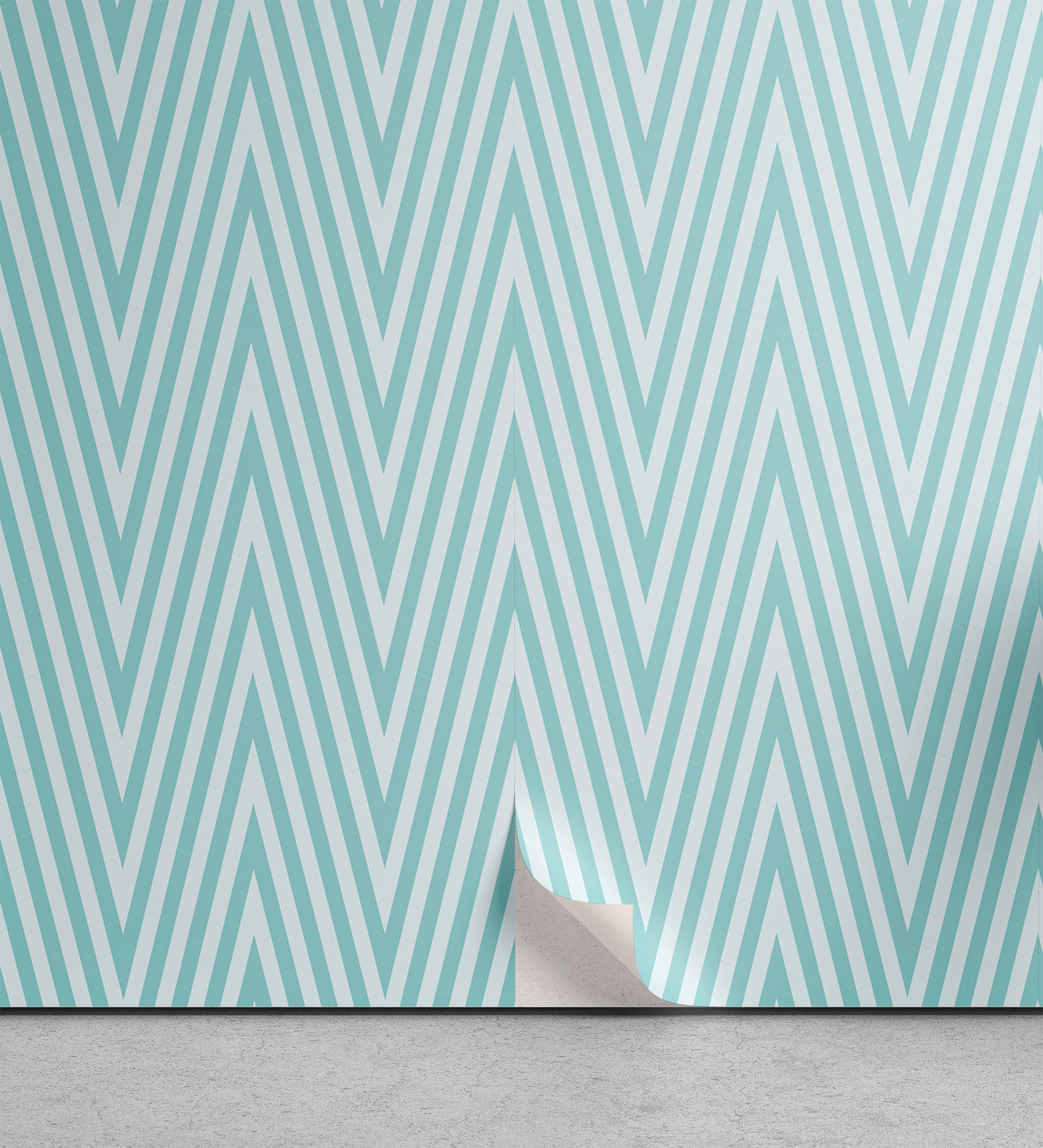 Abakuhaus Vinyltapete selbstklebendes Wohnzimmer Küchenakzent, Geometrisch Beruhigen Töne Stripes Kunst