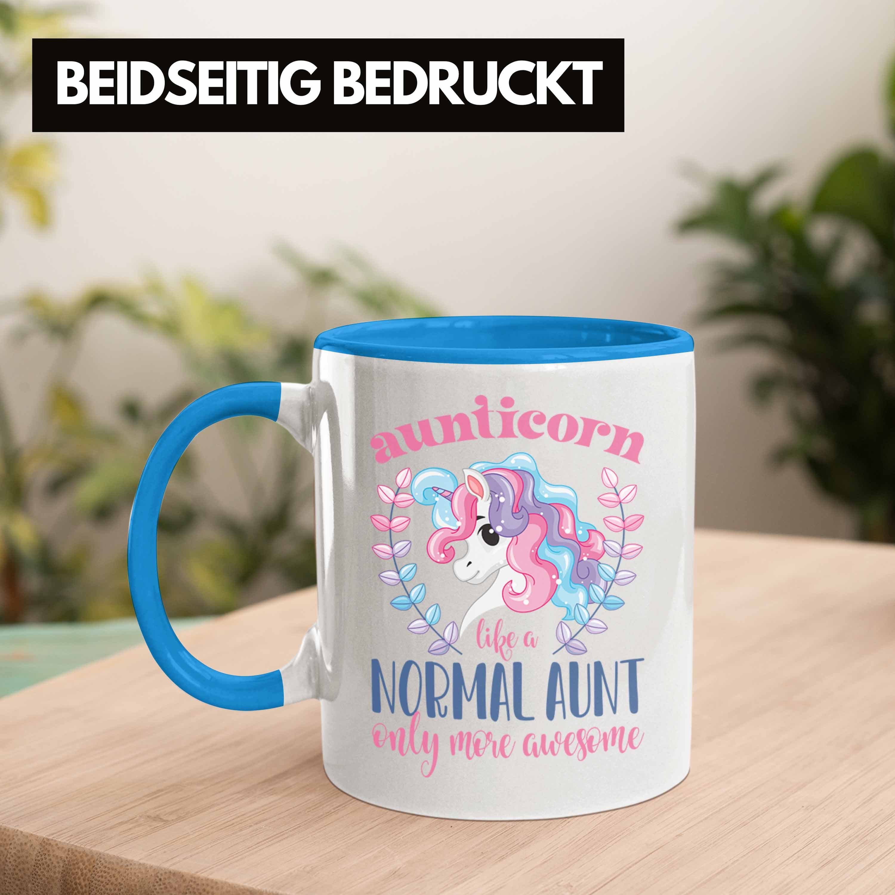 Geschenkidee - für Aunitcorn Trendation Tante Blau Trendation Geburtstag Tasse Beste Tasse Geschenk Tante Lustig Kaffeetasse