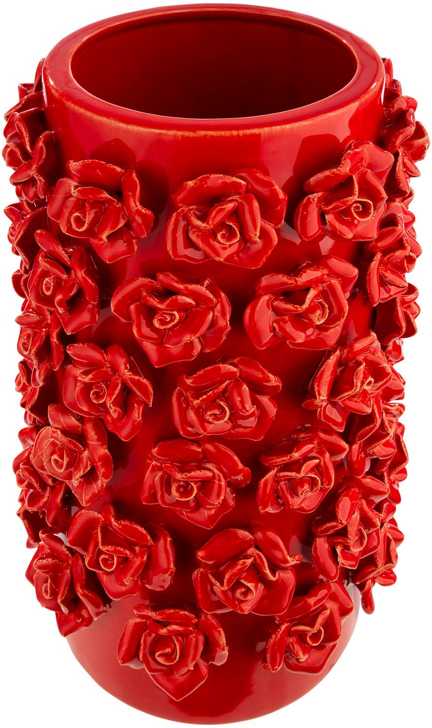 GILDE Tischvase Vase zylindrisch Roses rot H. 30,5 cm (1 St)