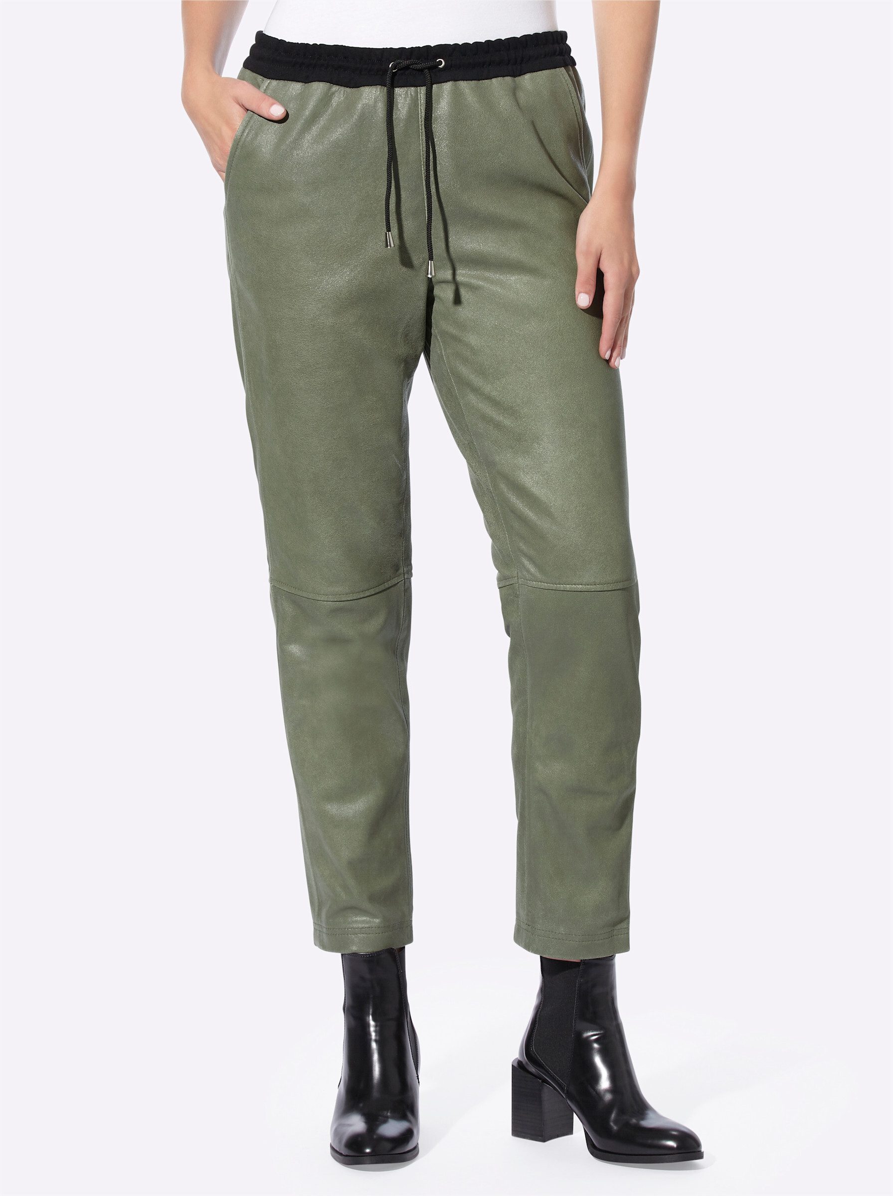 heine Jerseyhose Leder-Jogpants Innenbeinlänge ca. 68 günstig online kaufen