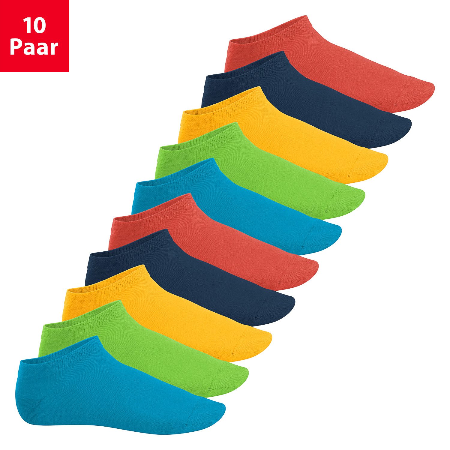 Footstar Sneakersocken EVERYDAY! 10 Paar / 20 Paar Damen & Herren Sneaker Socken (10-Paar) Perfekte Passform, angenehme Nähte, verstärke Ferse & Spitze