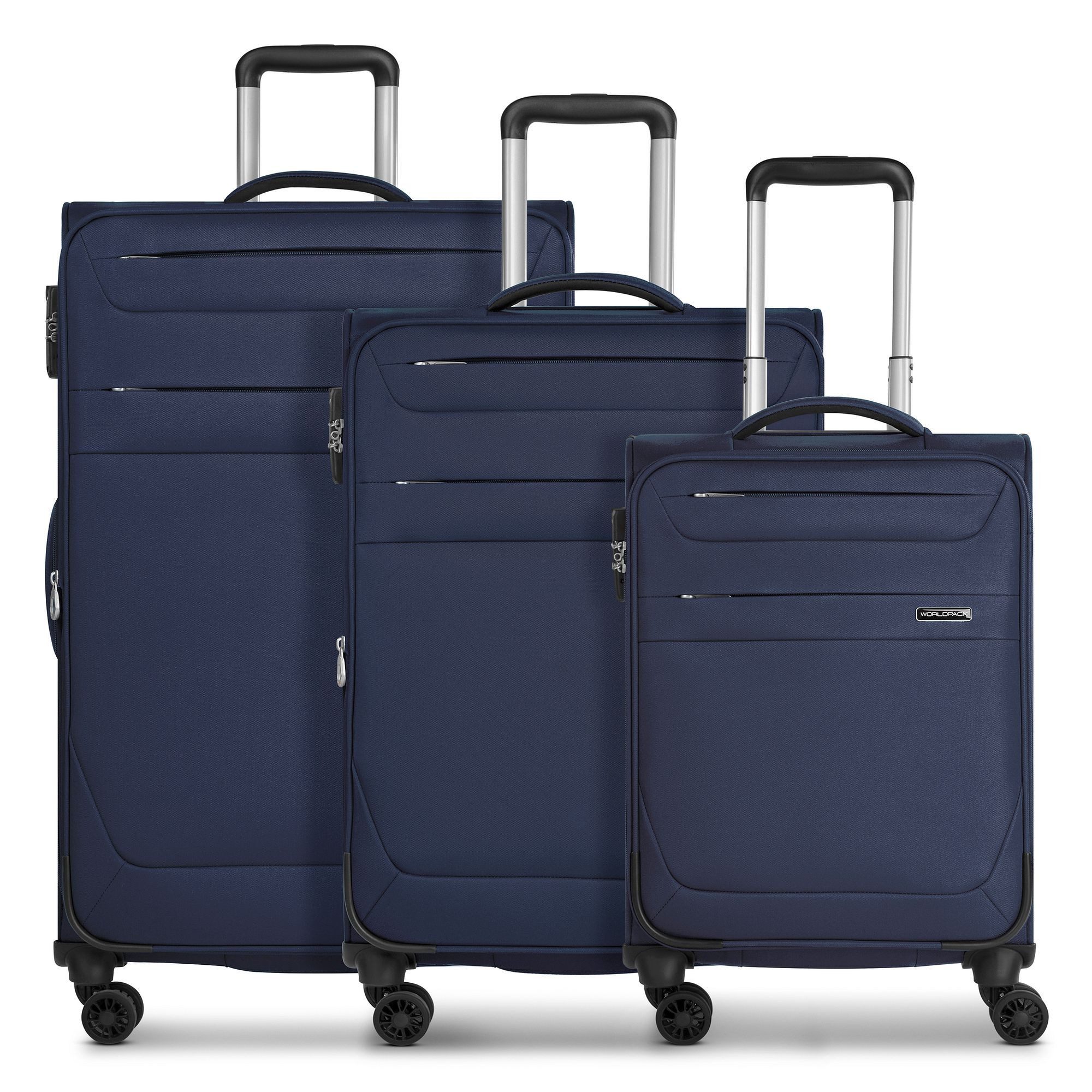 WORLDPACK Trolleyset Chicago, 4 Rollen, (3-teilig, 3 tlg), Polyester