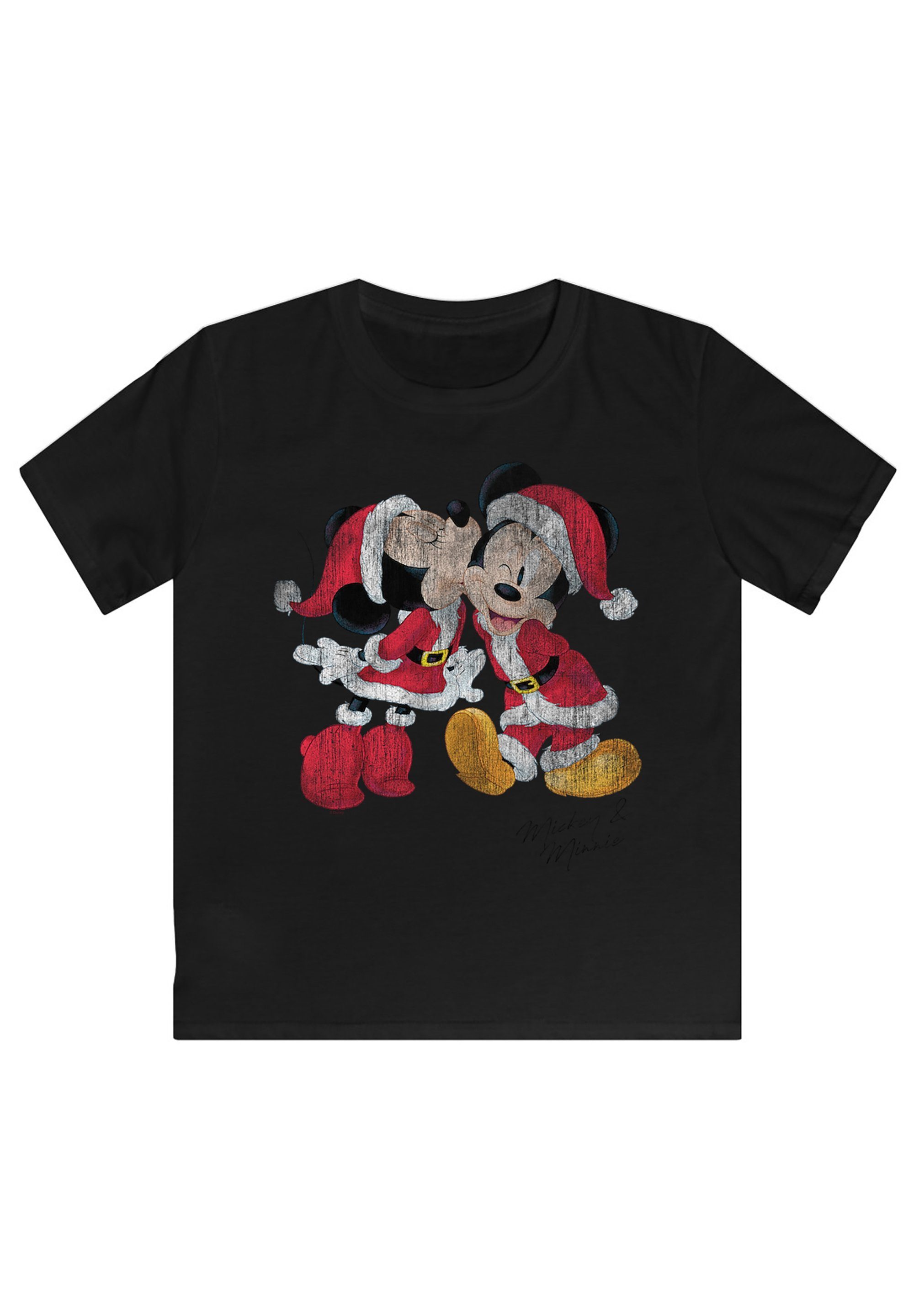 F4NT4STIC T-Shirt Disney Micky & Minnie Print Weihnachten schwarz