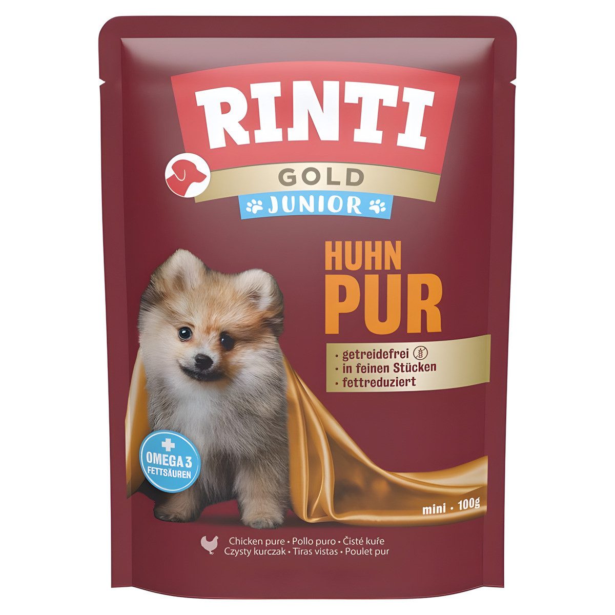 Rinti Gold Pouchbeutel Junior Huhn Pur 100 g - 10 Stück, für: Hund