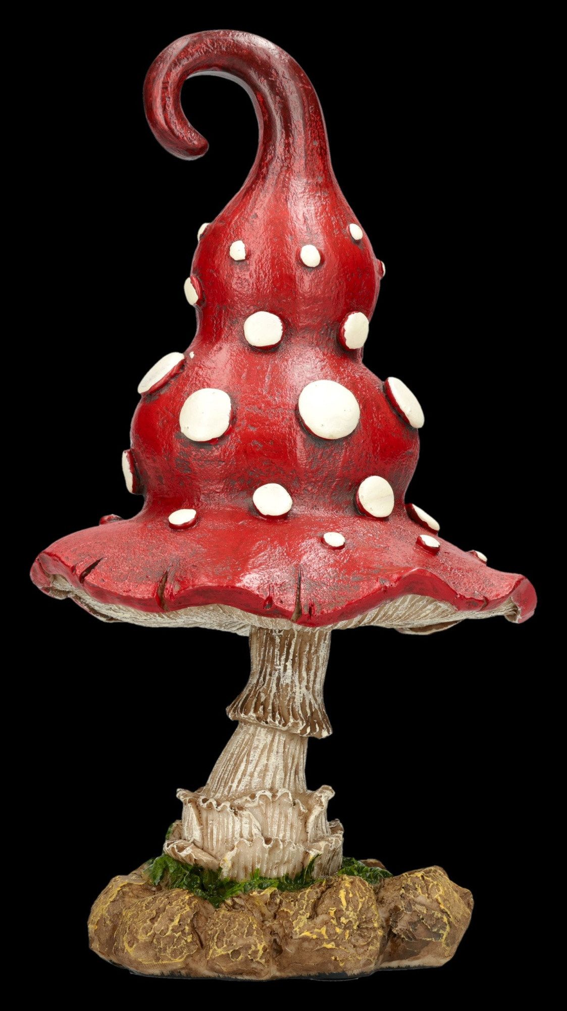 Figuren Shop GmbH Gartenfigur Roter Pilz Deko – Handbemalte Figur Garten Balkon Beet 23,5 cm Deko