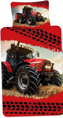 Kinderbettwäsche Roter Traktor - Bettwäsche-Set mit Wendemotiv, 135x200 & 80x80, TOP!, Baumwolle, 100% Baumwolle