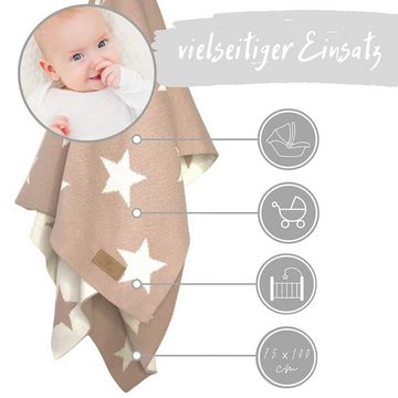 Babydecke DIKOS Babydecke Baumwolle, 100% BIO Neugeborenen Baby Decke, DIKOS, Größe 75x100 cm, atmungsaktiv, nachhaltig, plastikfrei, kuschelweich