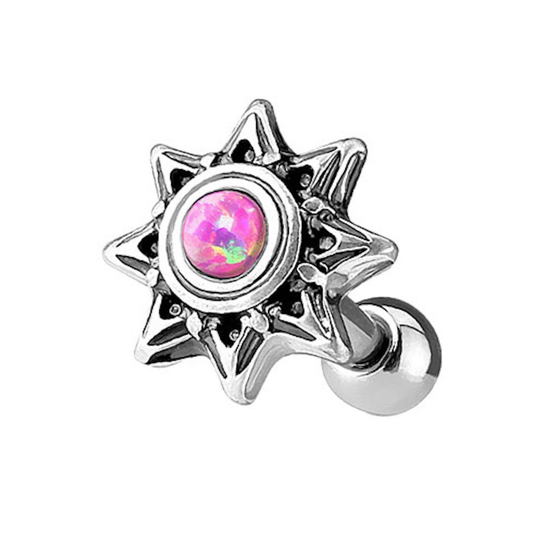 Piercing-Set Tragus Piercing Stern farbigen Glitzer Opal Stein