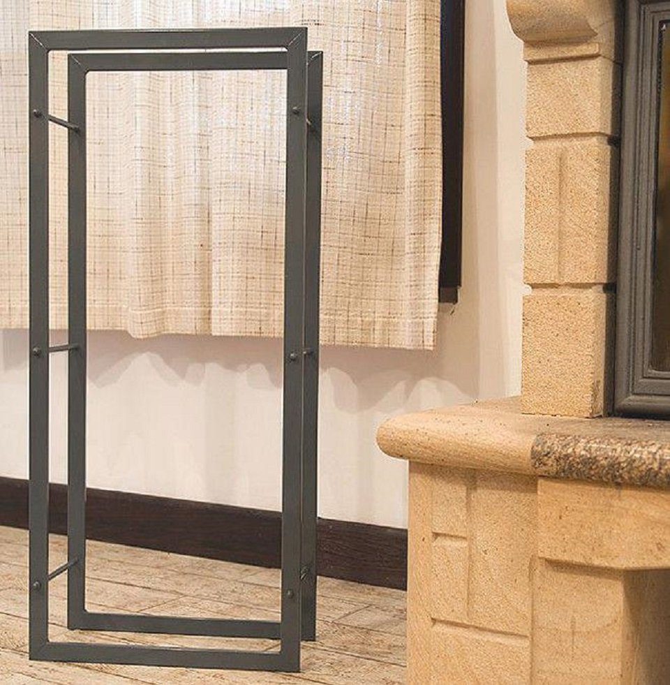 DanDiBo Kaminholzregal Kaminholzständer 100 cm Grau 80003 Holzkorb Kaminholzhalter Regal