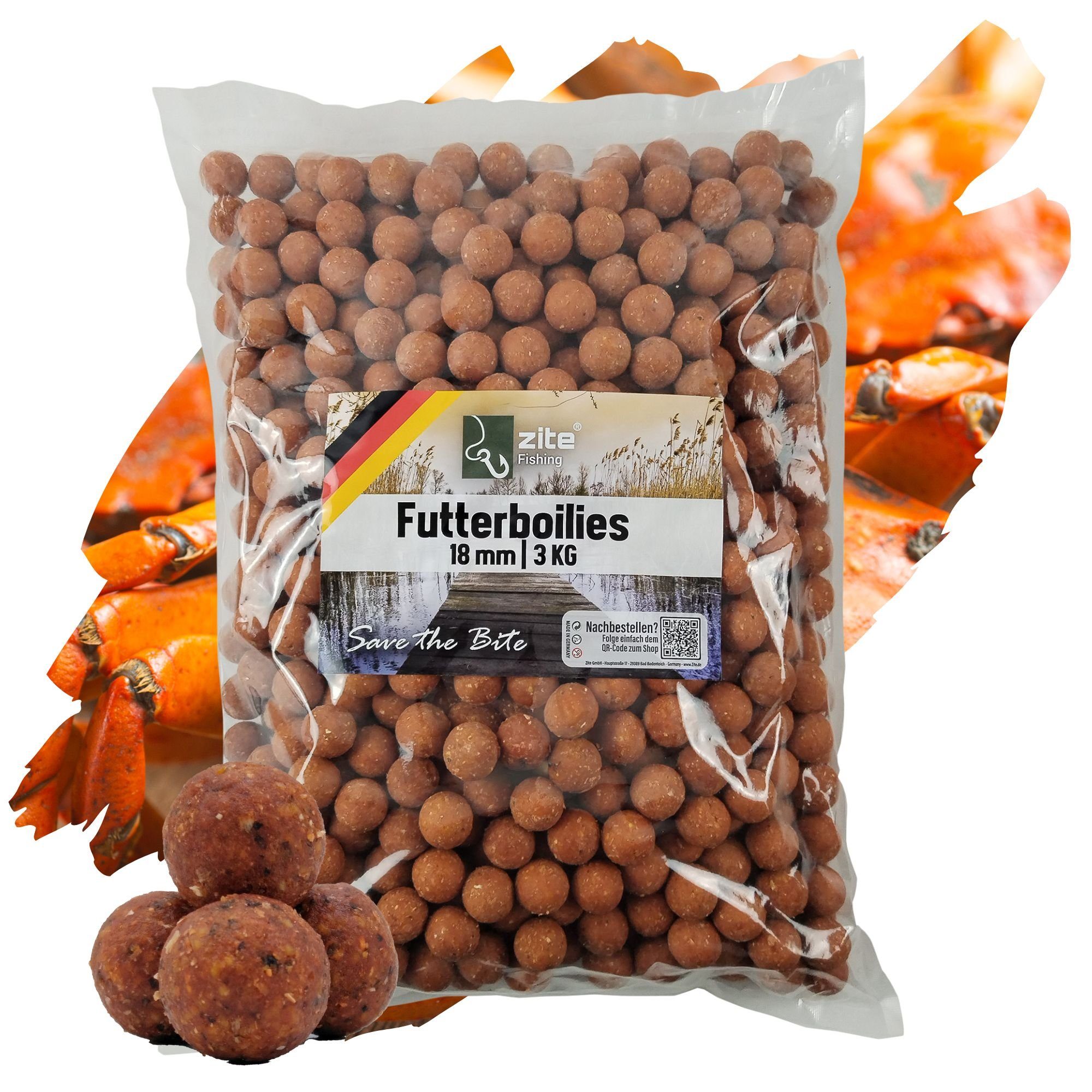 Crab Monster Futterboilies Viele Kunstköder Karpfenköder Aromen Zite - 3kg 18mm Karpfenangeln -