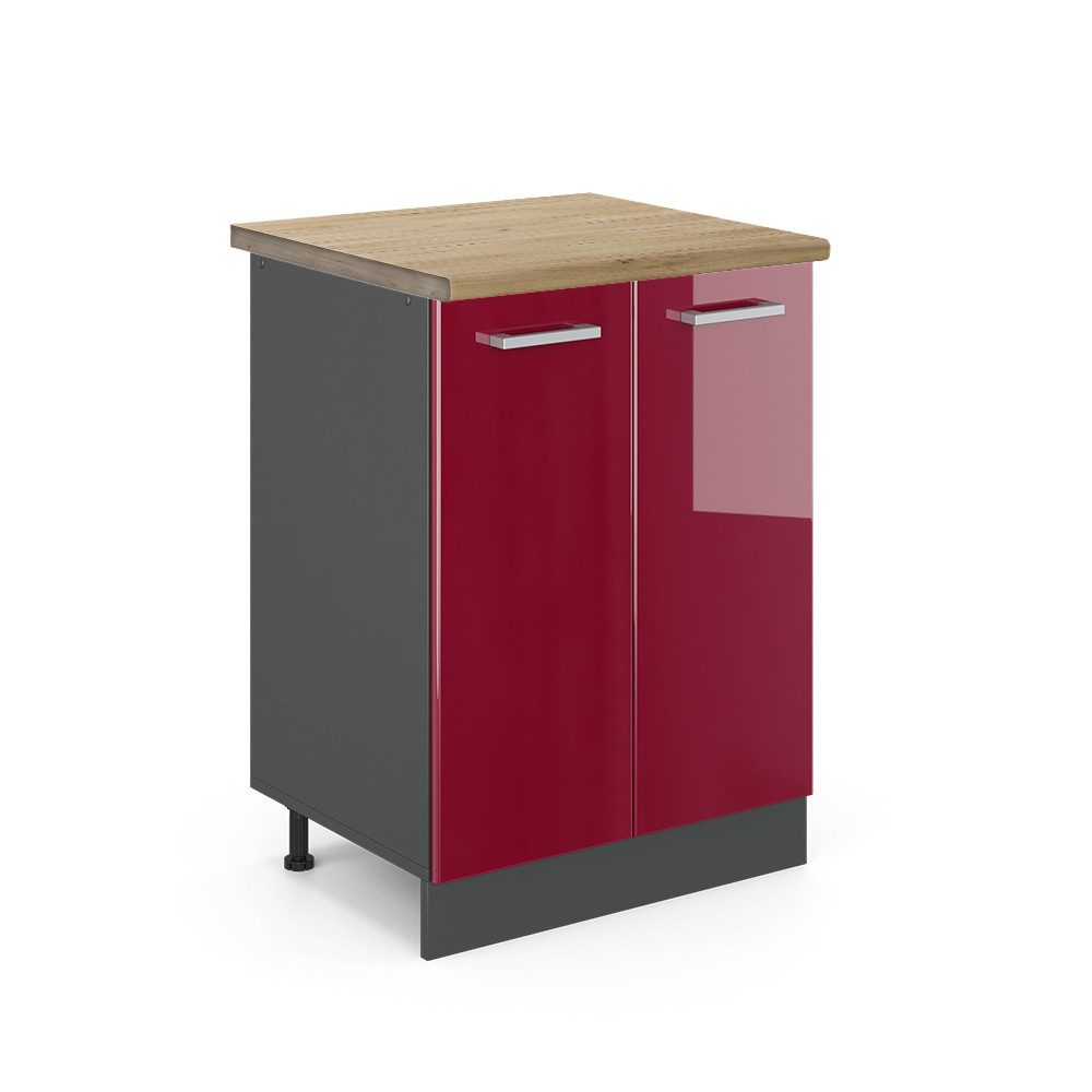 Vicco Unterschrank R-Line, Bordeaux Hochglanz/Anthrazit, 60 günstig online kaufen