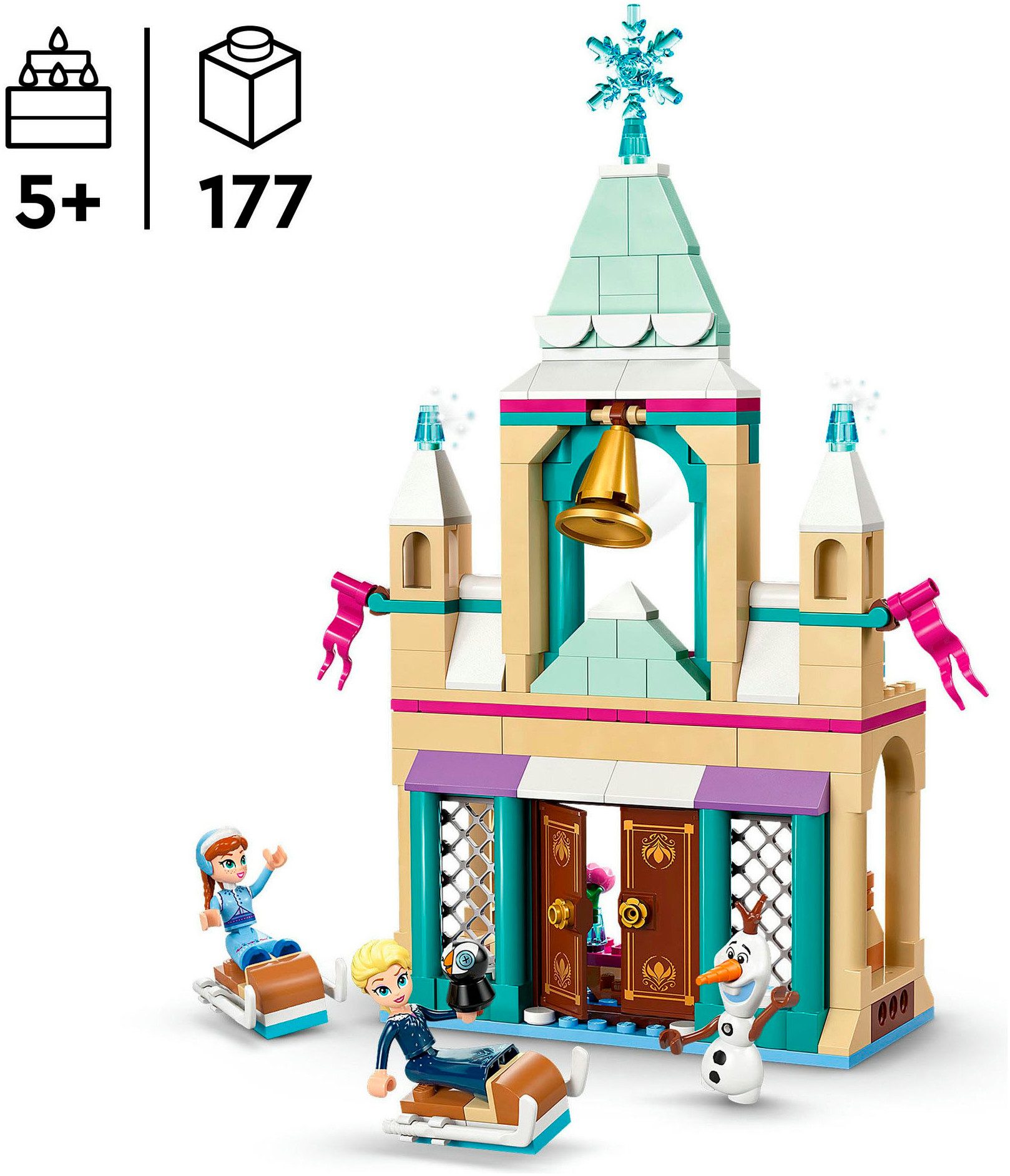 LEGO® Das Arendelle Schloss (43265), LEGO Disney Princess Konstruktionsspielsteine, (177 St), Made in Europe