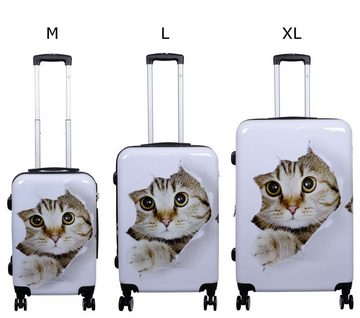 Warenhandel König Trolleyset Baby Katze, 4 Rollen, (Gr. M, L und XL, 3 tlg., Hartschalen Trolley Set), mit Motiv, Dehnfalte zur Vergrößerung des Packvolumens (Gr. L und XL)