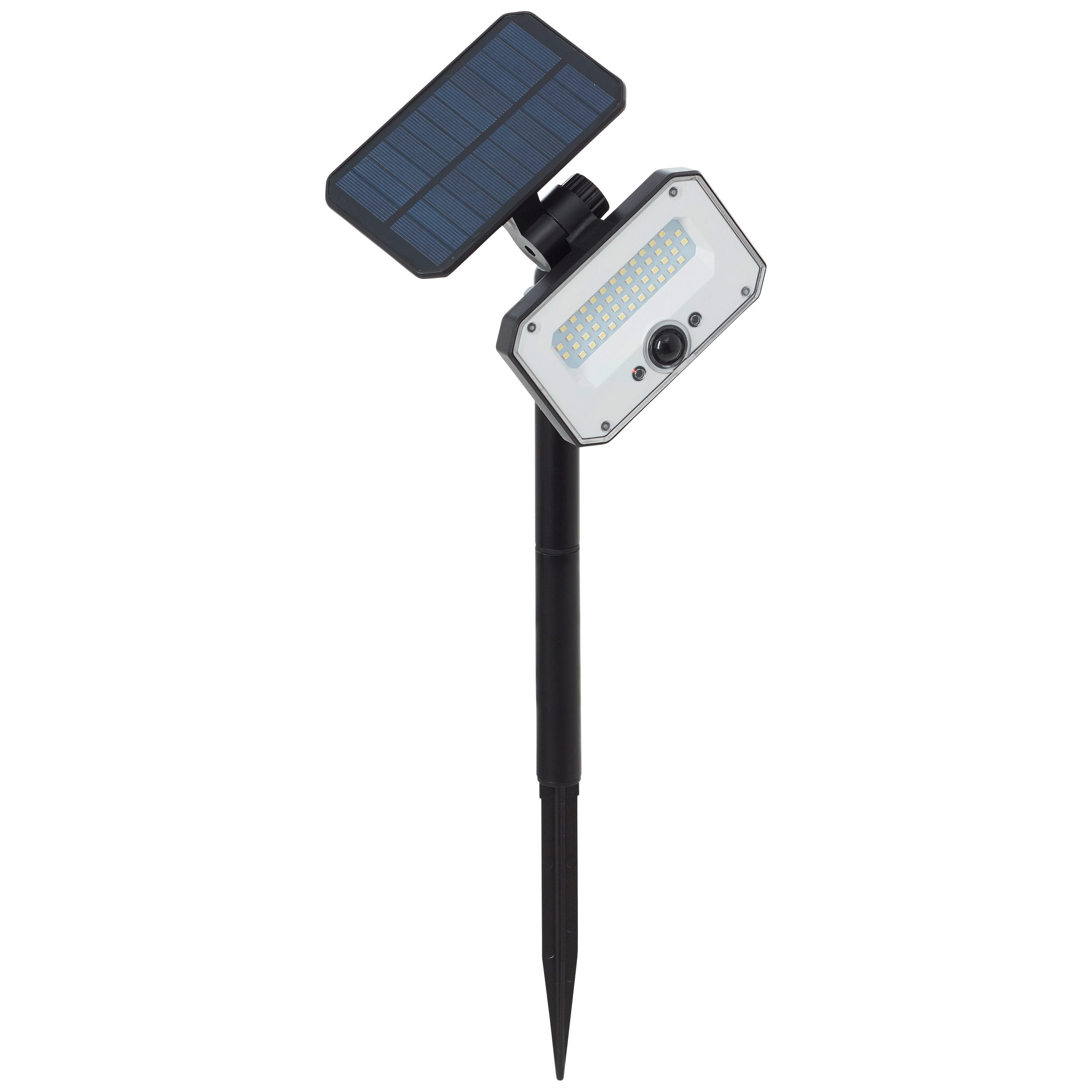 Brilliant LED Gartenstrahler Joplin, Bewegungsmelder, LED fest integriert, LED Außenspießleuchte, Solar, 54 cm, 1100 lm, 4100 K, schwarz