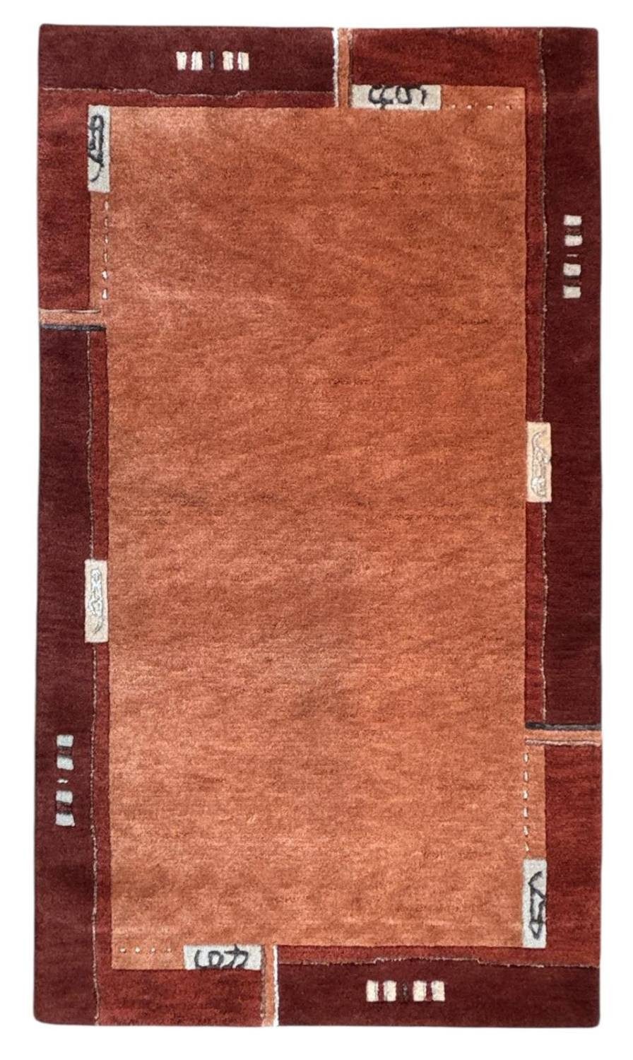Rug Studios Teppich VENUS NEPAL - HANDGEKNÜPFT MODERN, Rechteckig, Höhe: 20 mm, Handgeknüpft, 70 x 140 cm, Terra