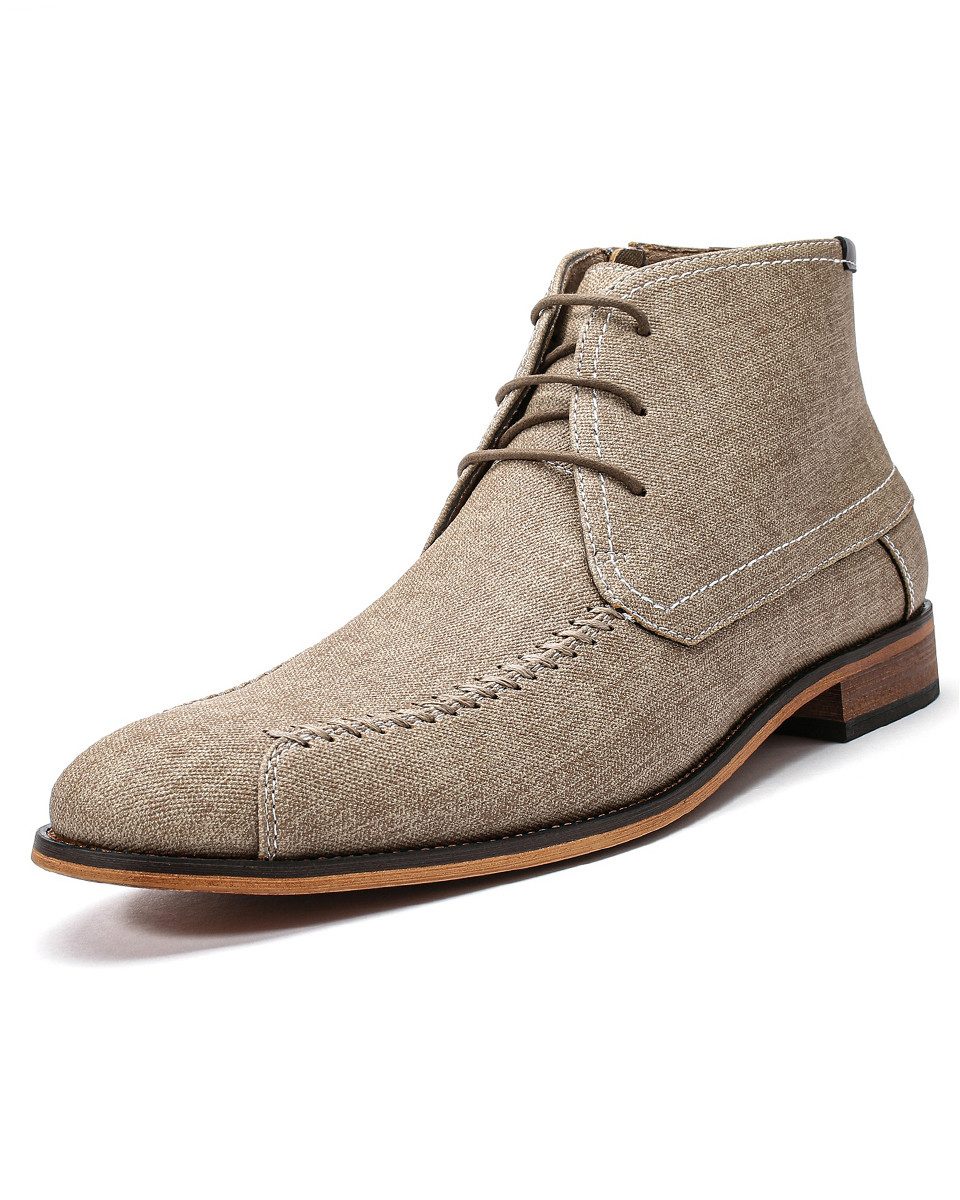 Allthemen Schnürstiefel Herren Business Schnürstiefel mit Mittlerer Schaft Niedriger Absatz