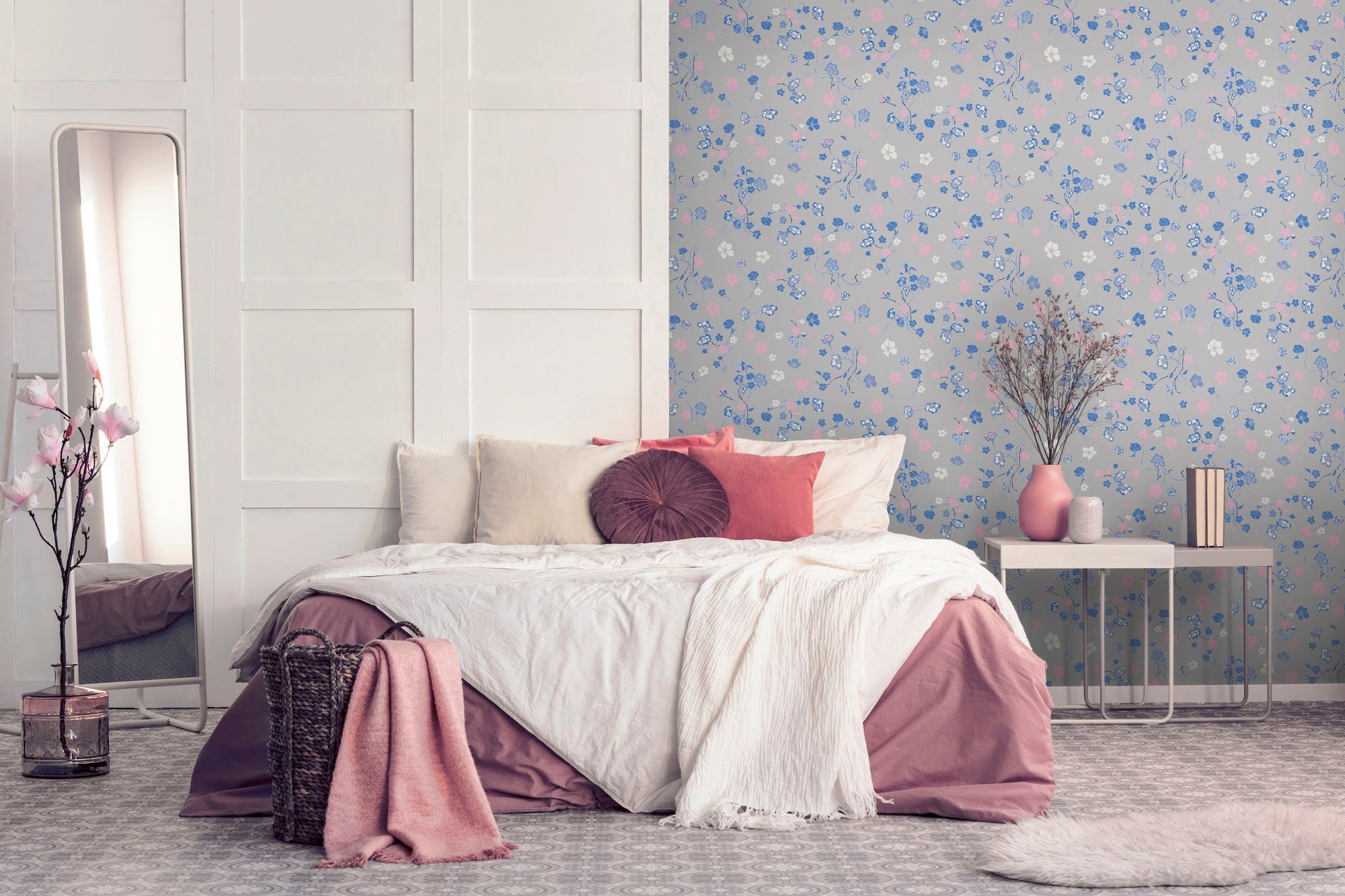 living walls Vliestapete House of Turnowsky Designer Blumentapete, strukturiert, matt, (1 St), extravagant Kunst Floral verspielt