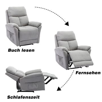 HAUSS SPLOE Relaxsessel Relaxsessel Einzelsessel Fernsehsessel (Seitentasche für Wohnzimmer XL Sessel), Hochwertiges Material
