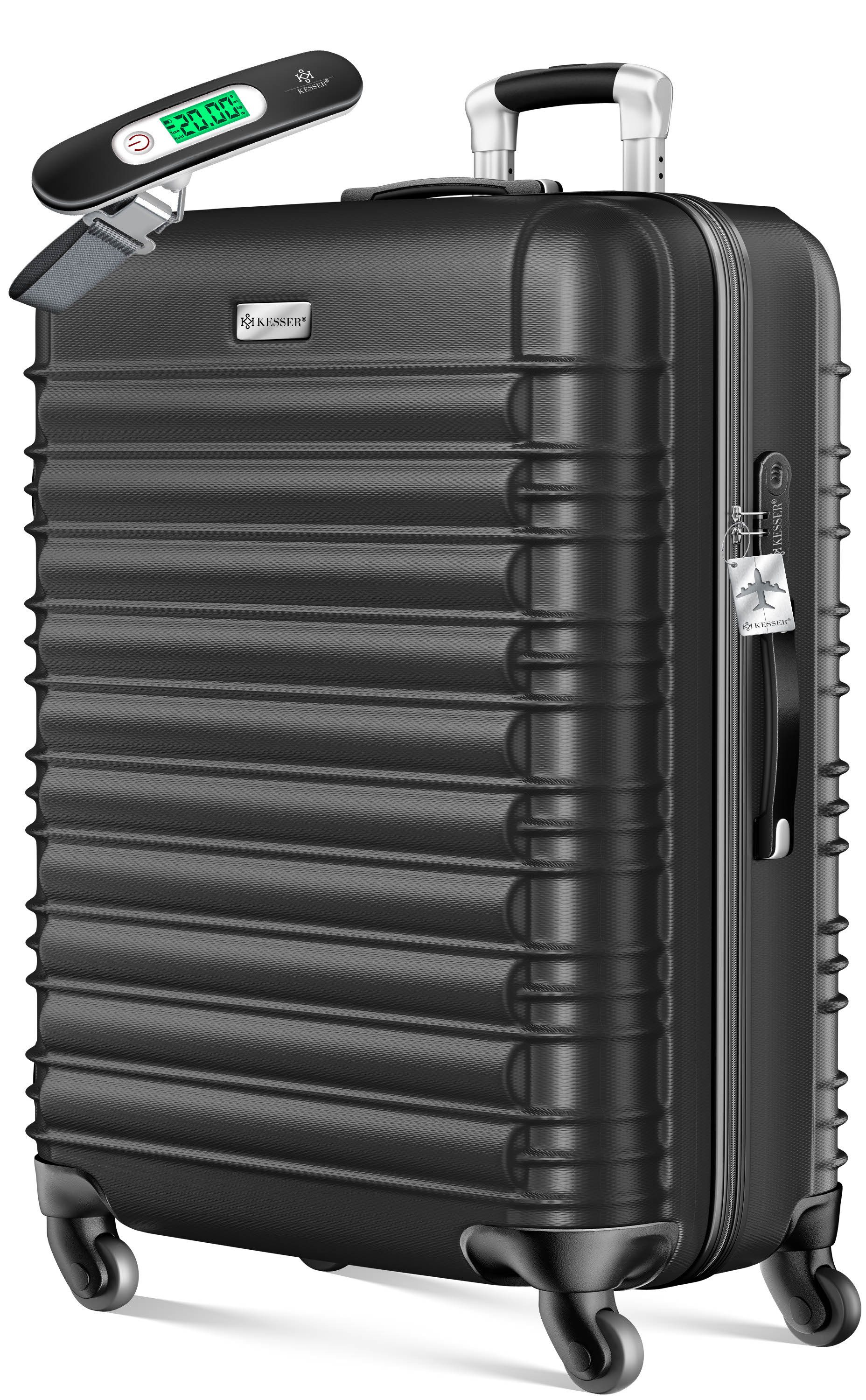KESSER Hartschalen-Trolley Reisekoffer 120L Koffer Inkl. Kofferwaage + Gepäckanhänger, 4 Rollen, Rollkoffer ABS-Hartschale mit 4 Rollen, Zahlenschloss & Teleskopgriff