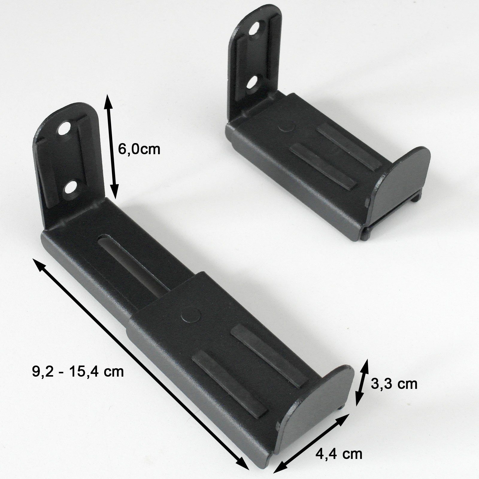 Drall Instruments Lautsprecher-Wandhalterung BH6B, (2-tlg., 9,2-15,4 cm ausziehbar, bis 5 kg, für Montage unter/über TV)