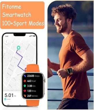 Fitonme Smartwatch (Android iOS), Damen & herren sprachassistent wasserdicht schrittzähler aktivitäts