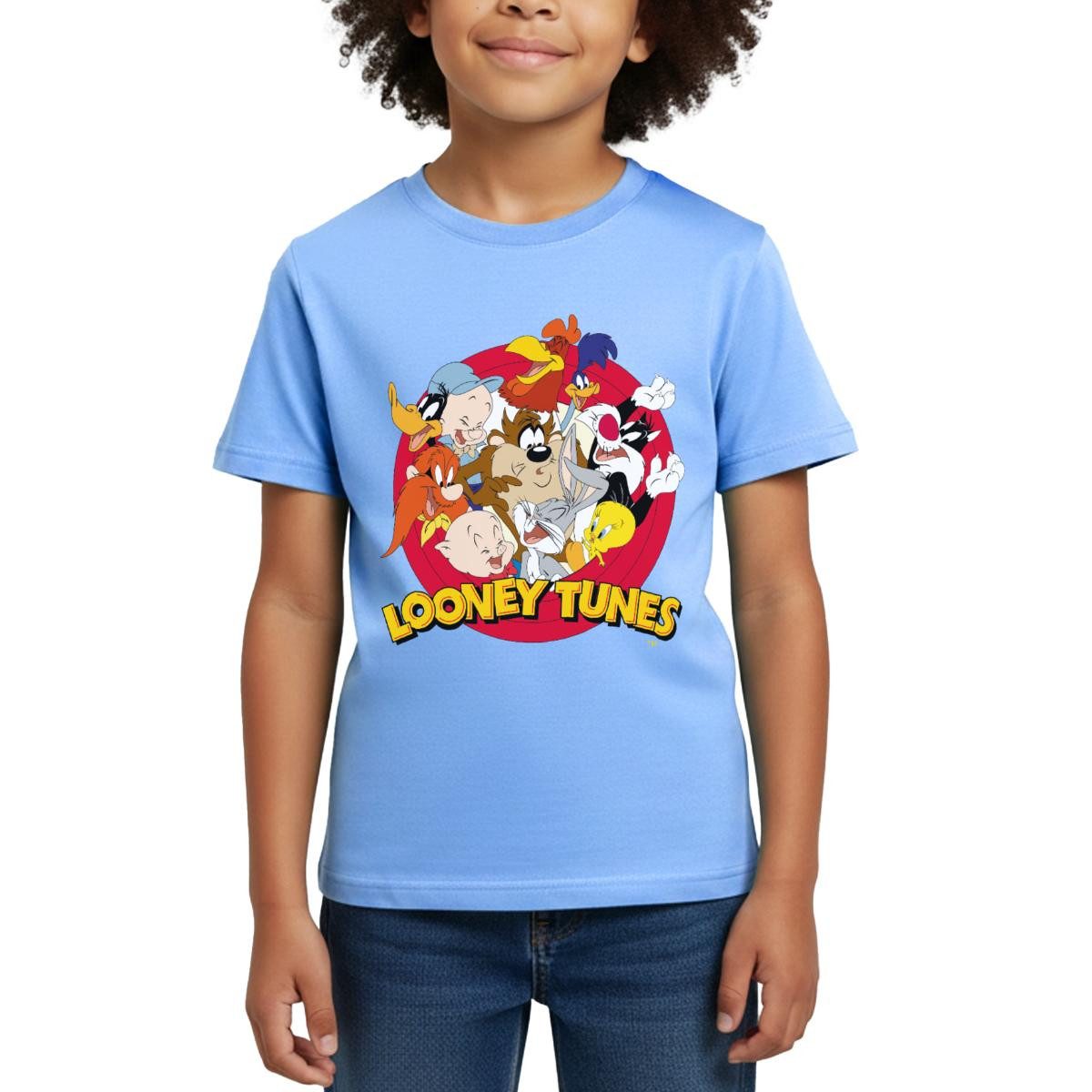 T-Shirt Looney Tunes Bugs Bunny Logo Gruppenbild Kinder T-Shirt