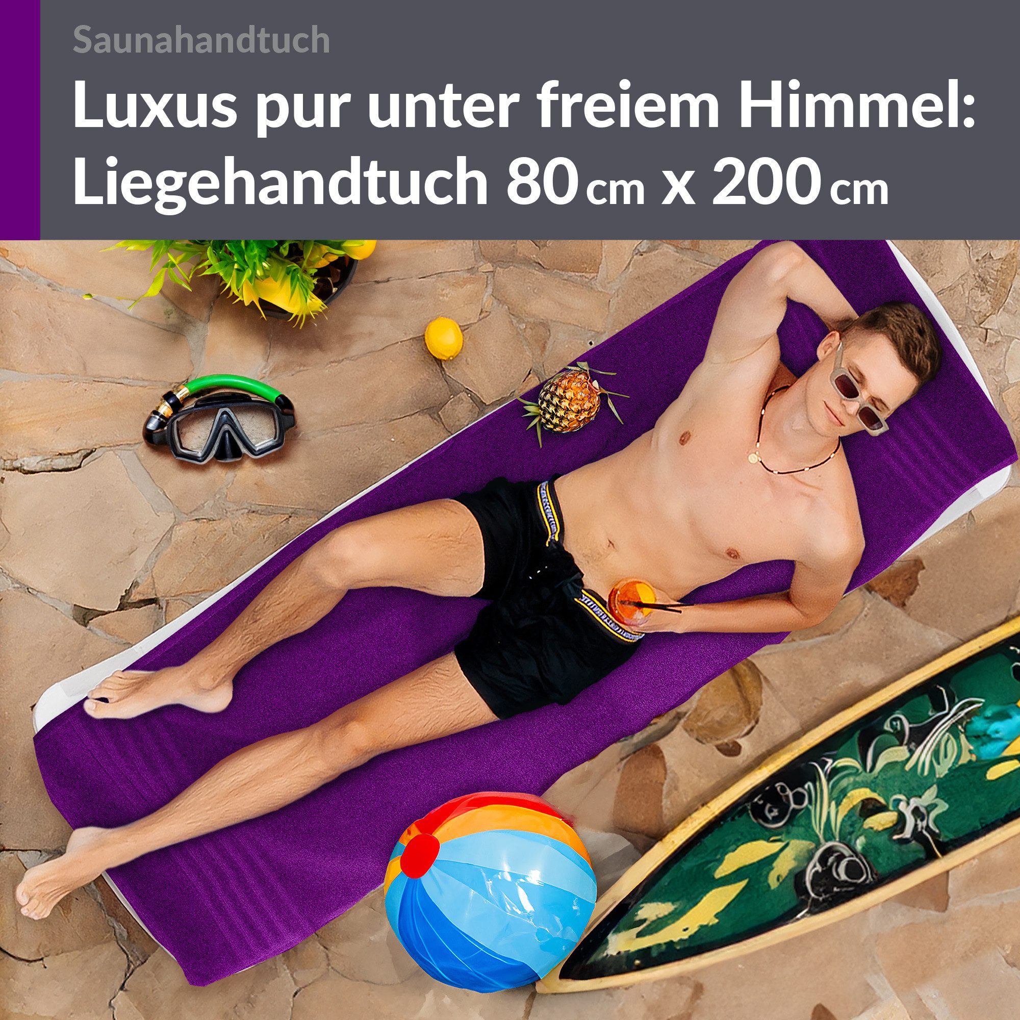 Lashuma Saunatuch XXL Handtuch London, Frottee (1-St), großes Badetuch Damen & Badehandtuch Herren 80x200 - Saunahandtuch – Bild 4 von 5
