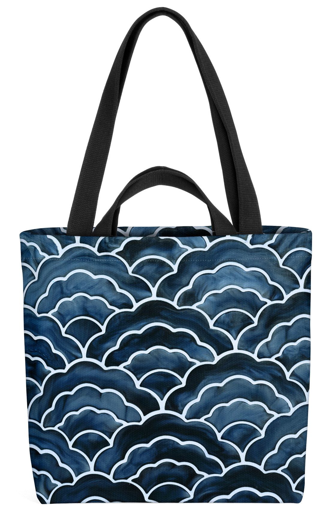 VOID Henkeltasche (1-tlg), Japanische Wellen Meer Ozean Japan Keramik Grafik Asien Urlaub Fliesen