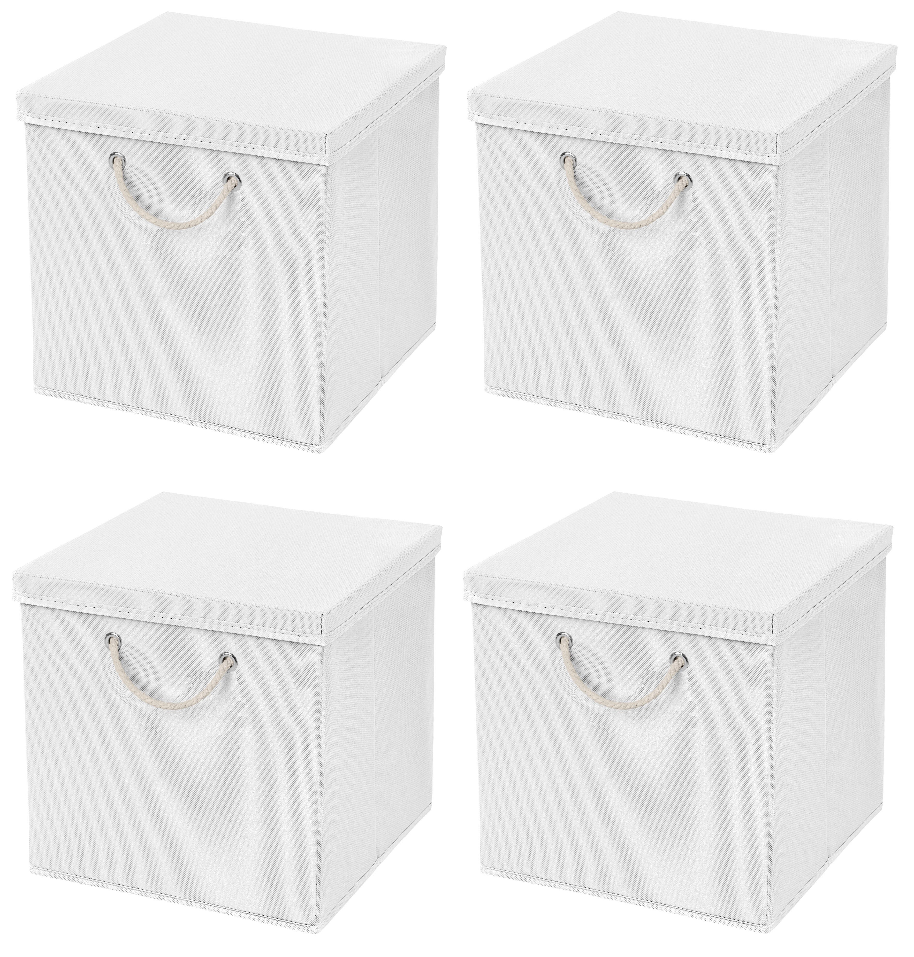 StickandShine Faltbox 4 Stück 30 x 30 x 30 cm Aufbewahrungsbox Stoffboxen Faltbox