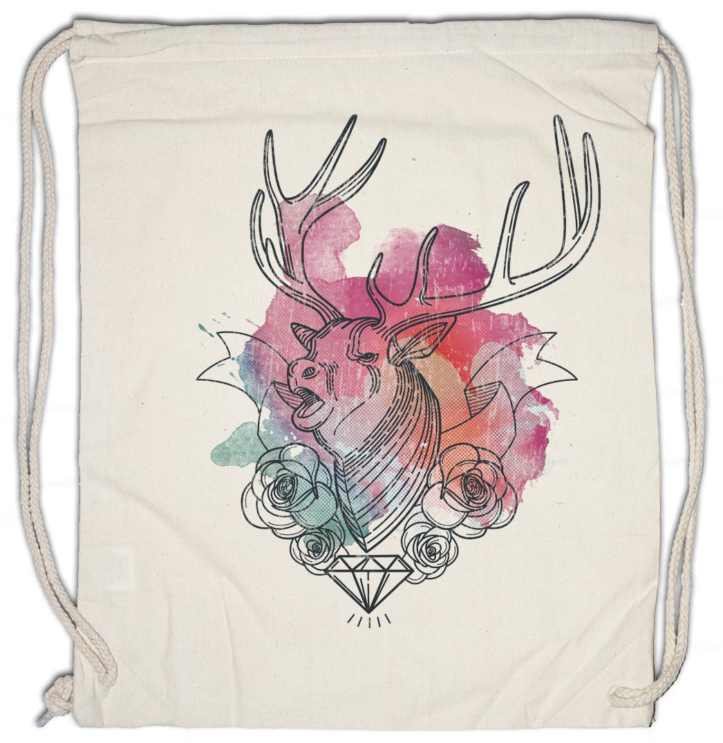 Turnbeutel Deer Diamond Turnbeutel Jägerin Jäger Jagd Reh Hirsch Diamant