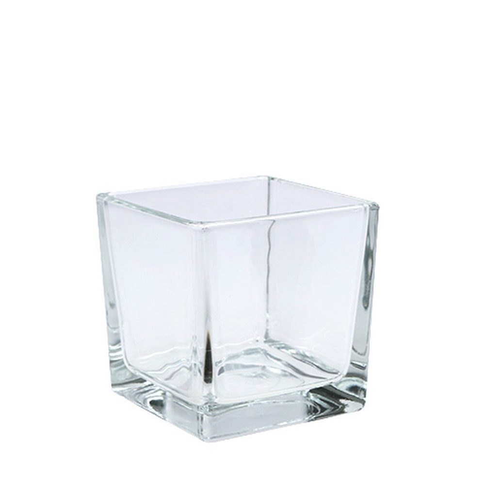 Tischvase Glaswürfel Klar 8cm Dekowürfel Glasvase Blumentopf 6er Set