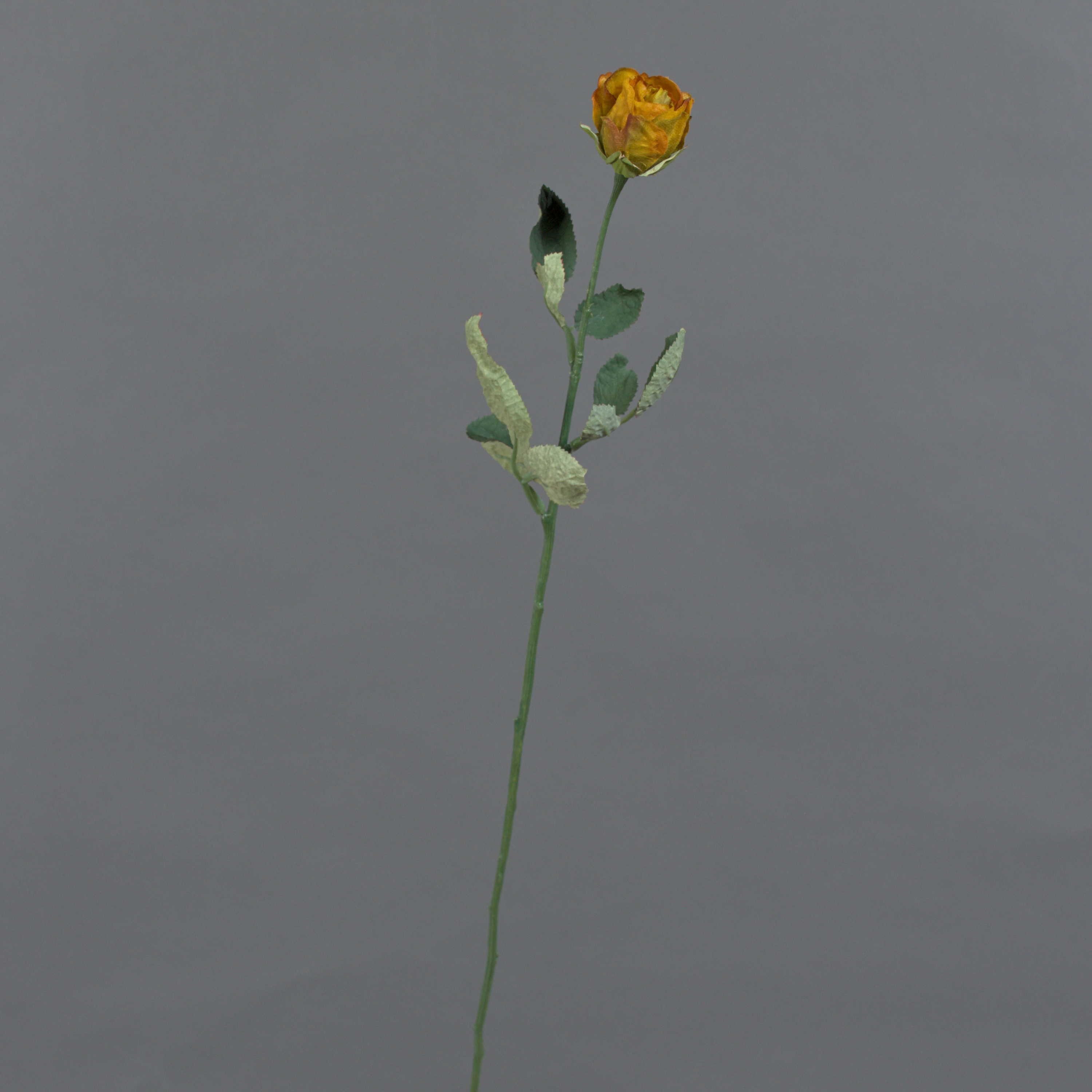 Kunstblume Künstliche Rose Freida, Eco Collection, orange-gelb, 60cm, Ø4cm Rose, artplants, Höhe 60.0 cm
