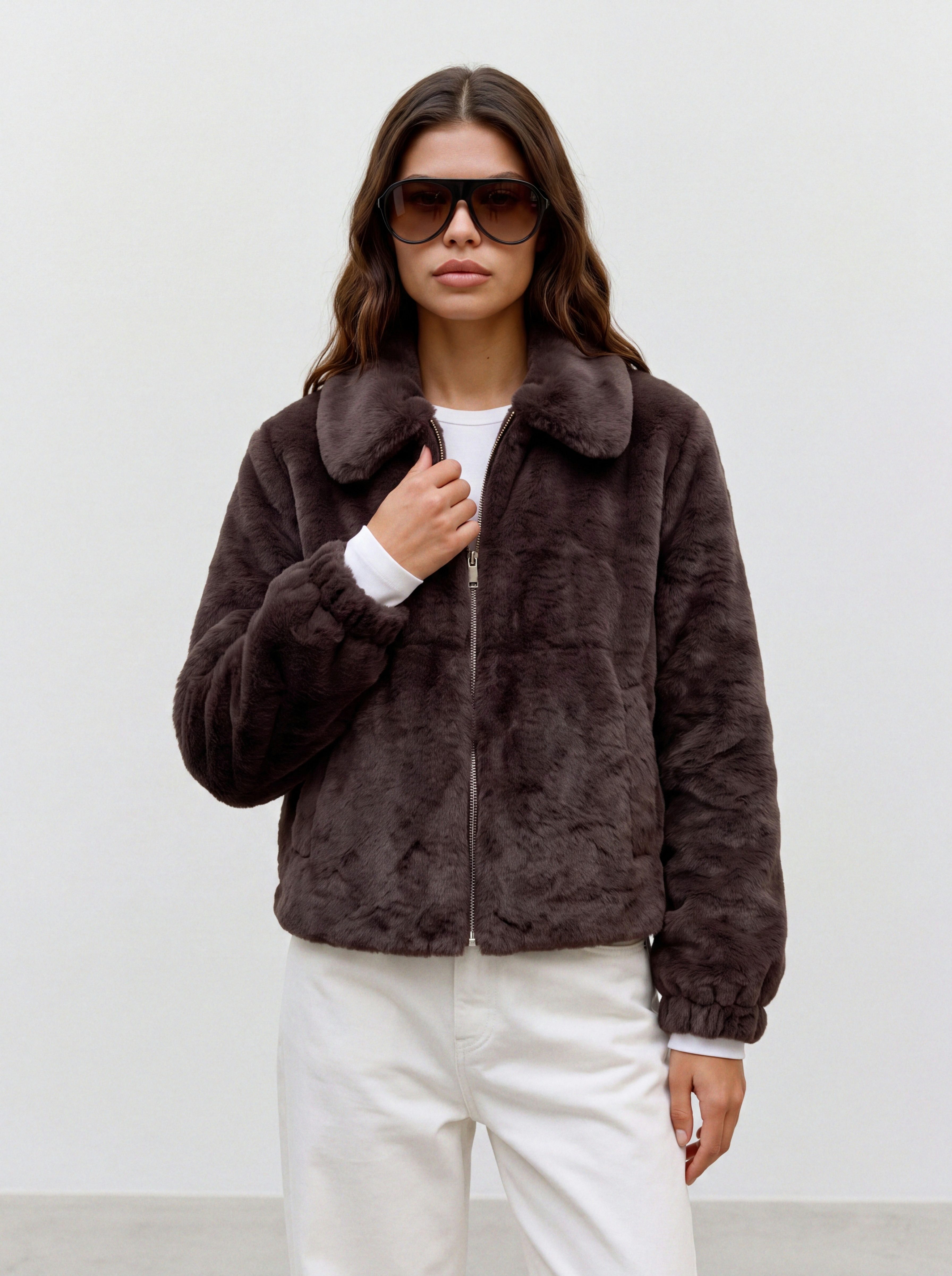 Vero Moda Fellimitatjacke VMSOLAIMA SHORT JACKET NOOS Kunstfaser, Fellimitat