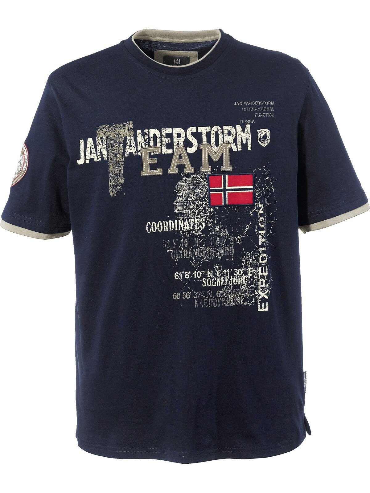 Jan Vanderstorm T-Shirt SÖLVE aus robustem Baumwolljersey – Bild 3 von 5