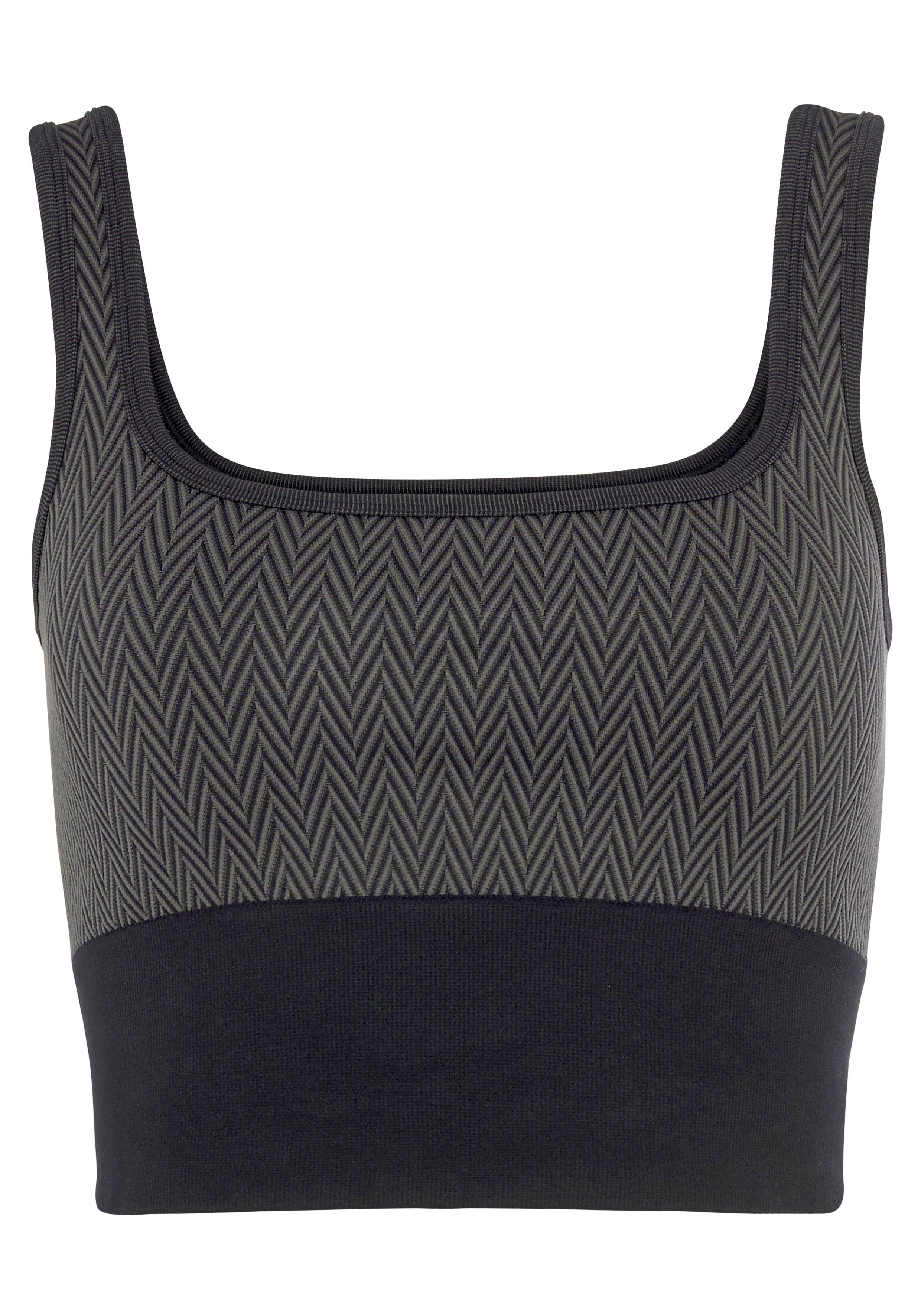 vivance active Crop-Top mit breitem Bündchen und Jacquardmuster günstig online kaufen