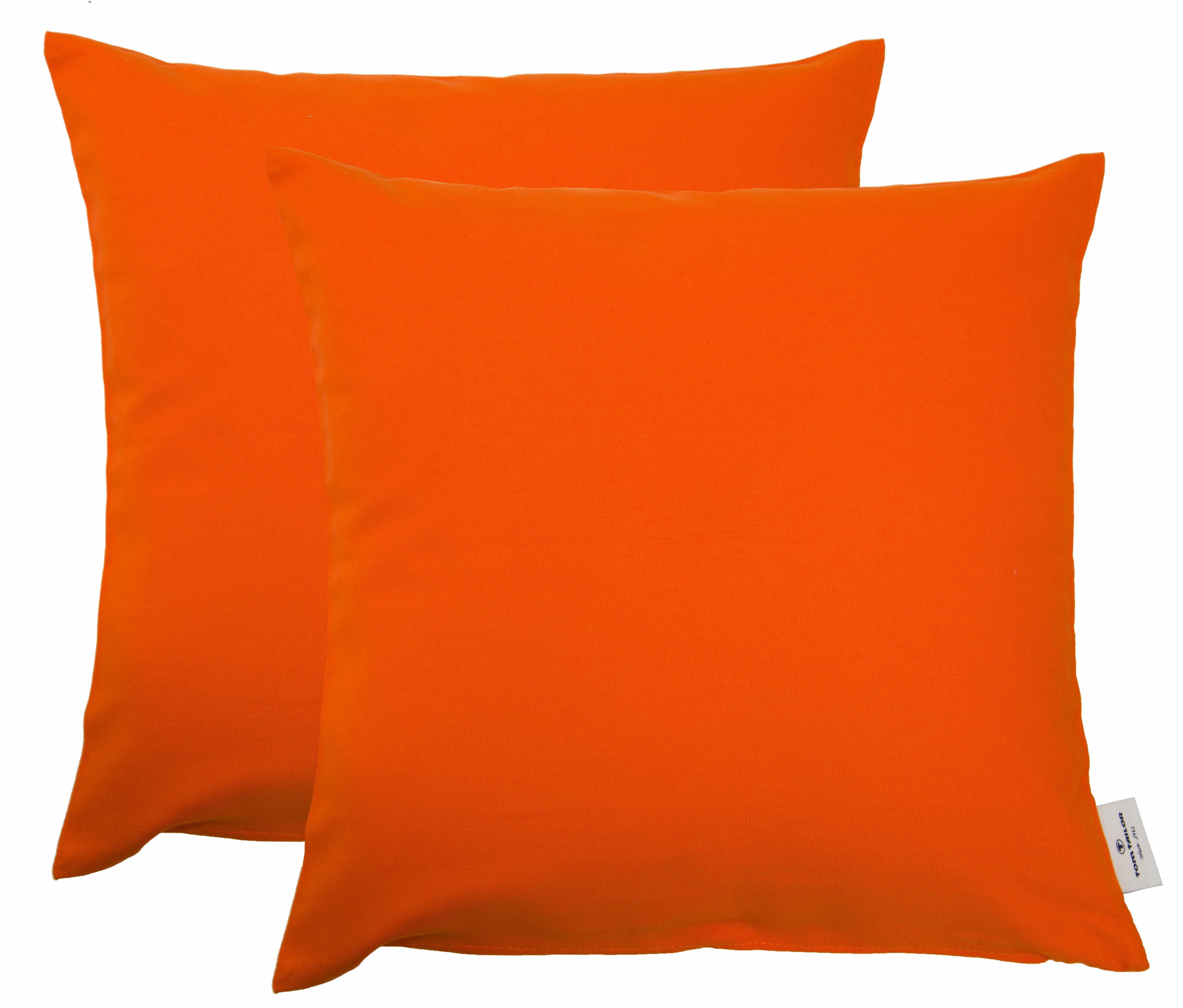 TOM TAILOR HOME Dekokissen Dove, unifarben, Kissenhüllen ohne Füllung, 2er Pack orange