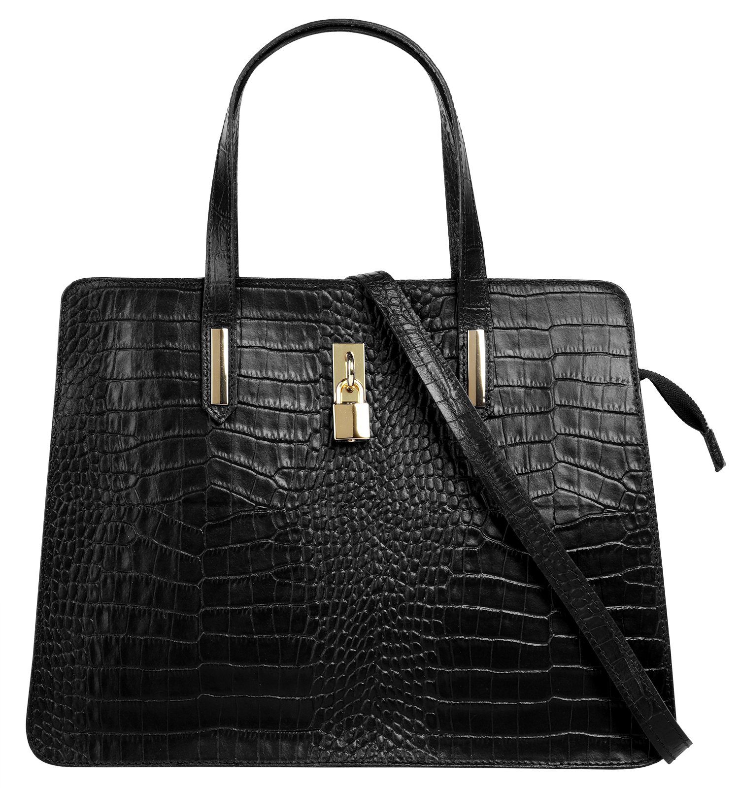Cluty Henkeltasche, echt Leder, Made in Italy