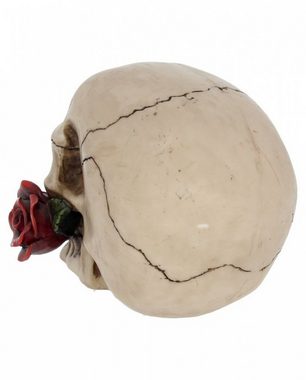 Horror-Shop Dekofigur ";Rose from the Dead"; Totenkopf mit rot