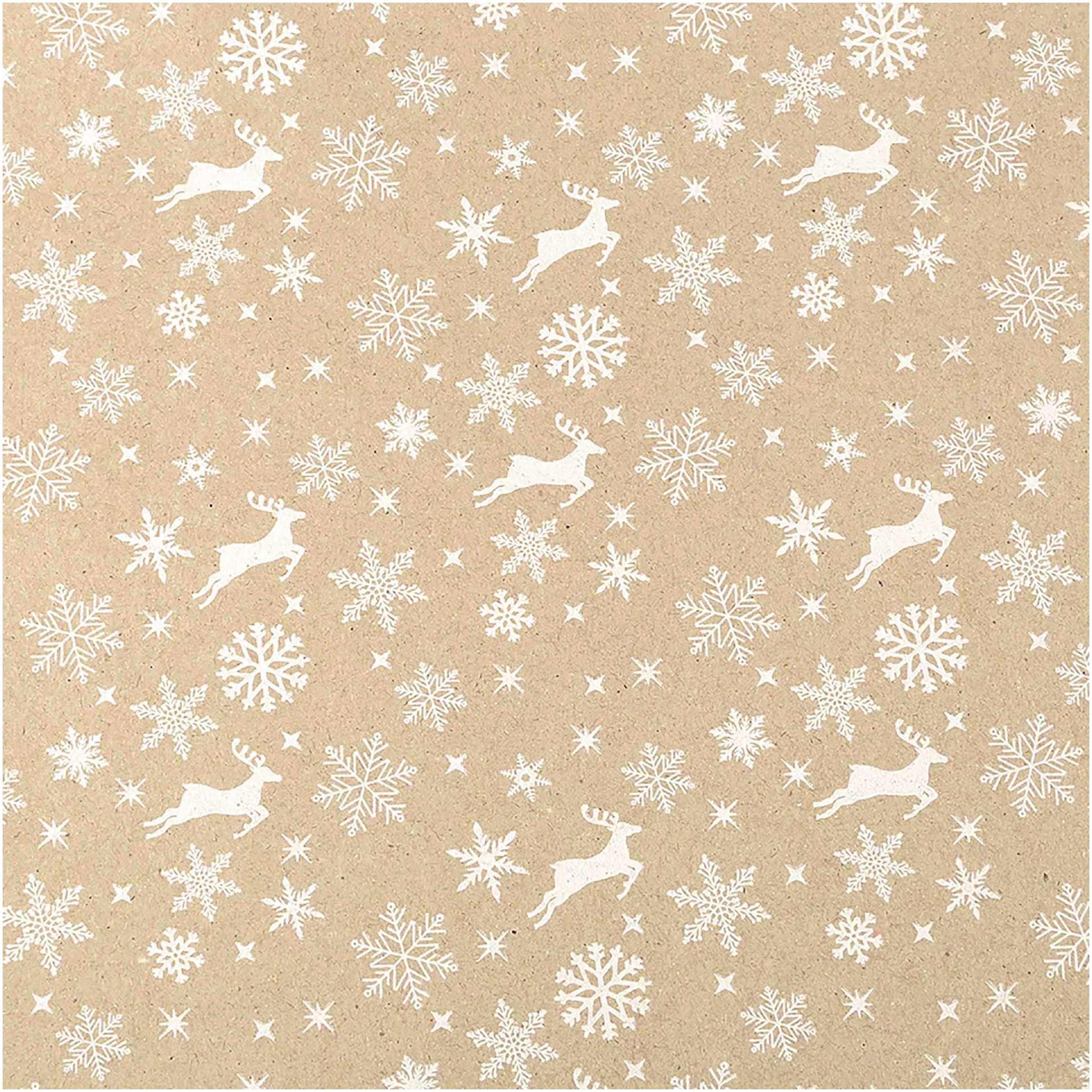 maDDma Упаковочная бумага 1 Rolle Упаковочная бумага für Weihnachten natur 0,7x2m Dekopapier, Weihnachten 1