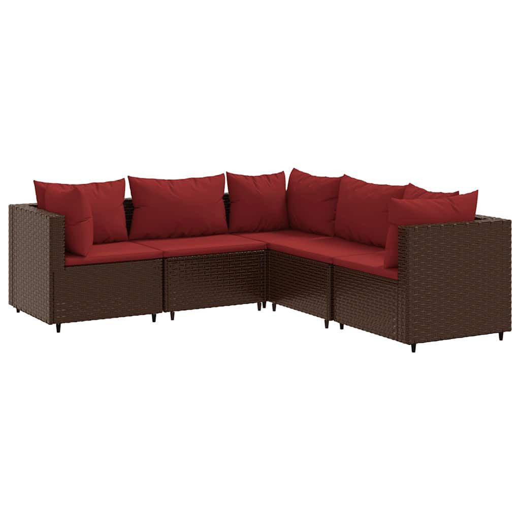 vidaXL Gartenlounge-Set 5-tlg. Garten-Lounge-Set mit Kissen günstig online kaufen