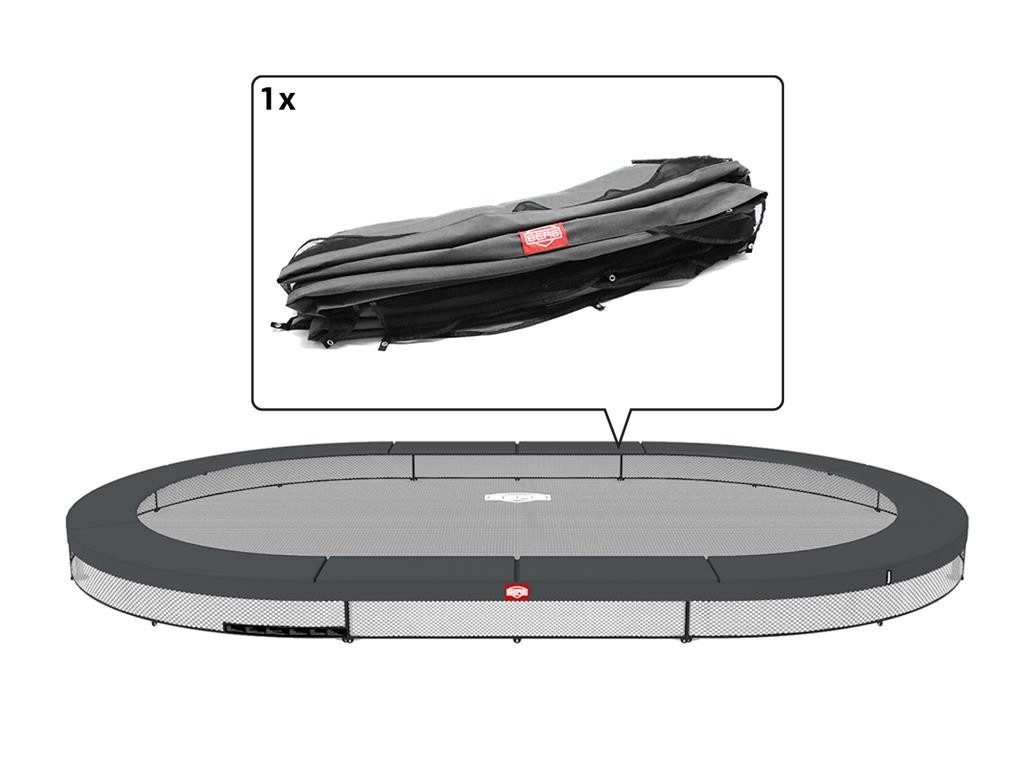 Trampolin-Randabdeckung Ersatzteil 520 cm oval grau - Grand Favorit InGround Federabdeckung