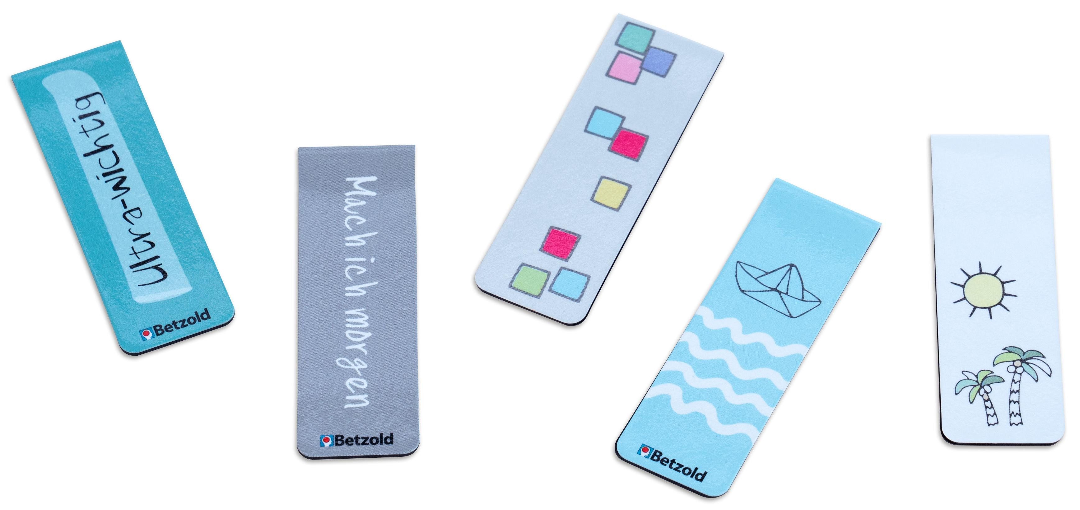 Betzold Lesezeichen magnetische Design-Lesezeichen, 5er-Set